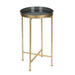 Tea Table Gold Gray 14x14x26 1