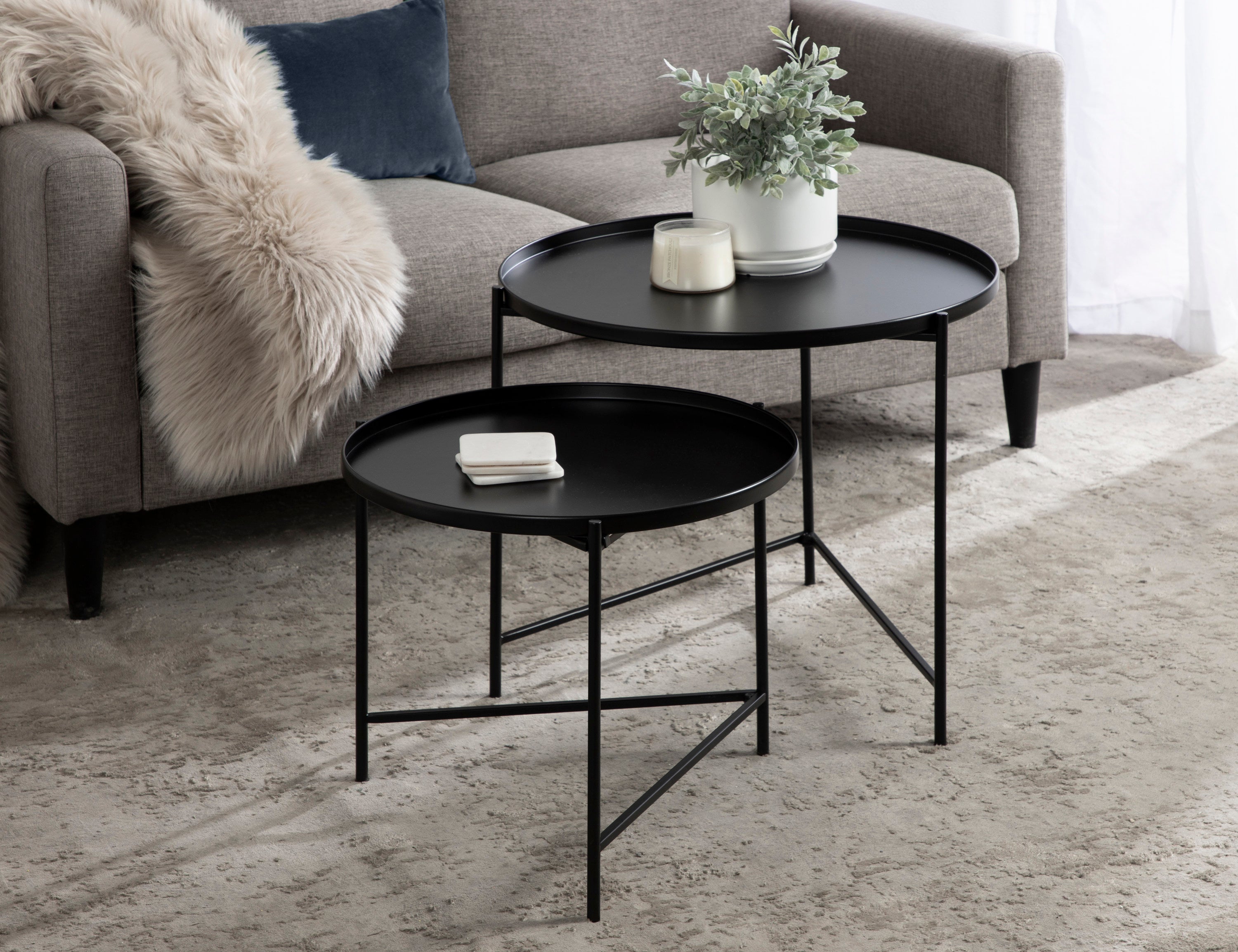 Nesting Table Black 2 Piece 6