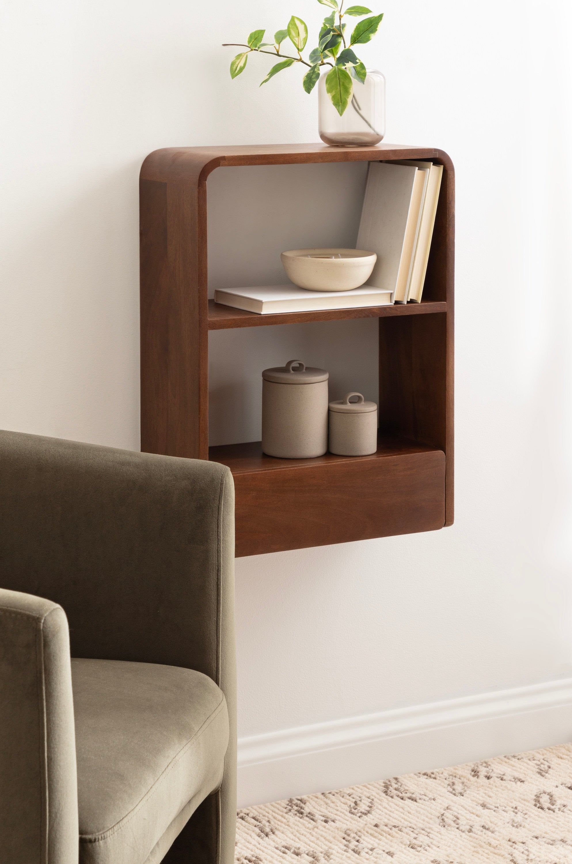 Functional Shelf Walnut Brown 18x24 7