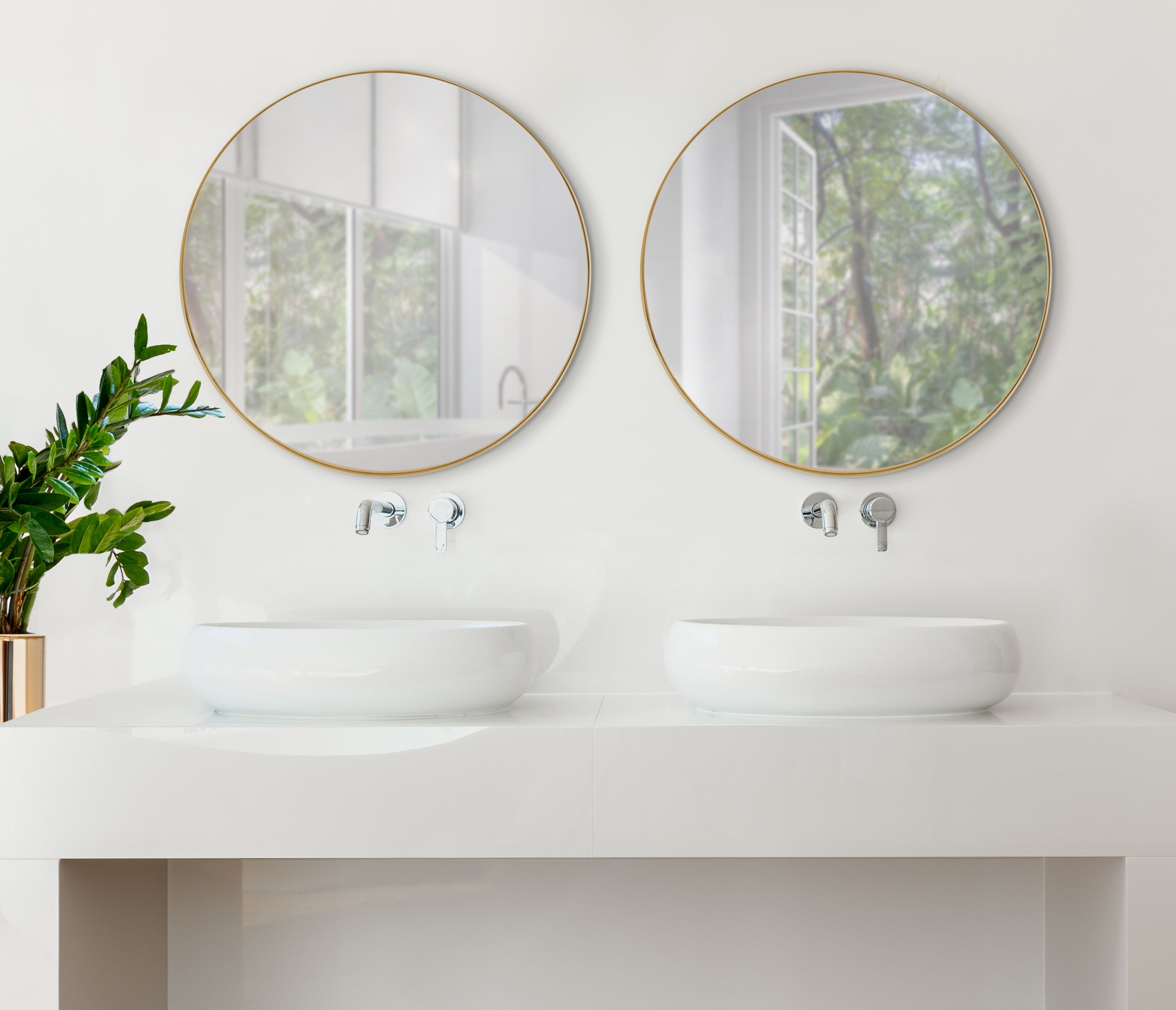 Rollo Round Framed Wall Mirror