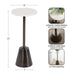Side Table White Pewter 10x10x22 2