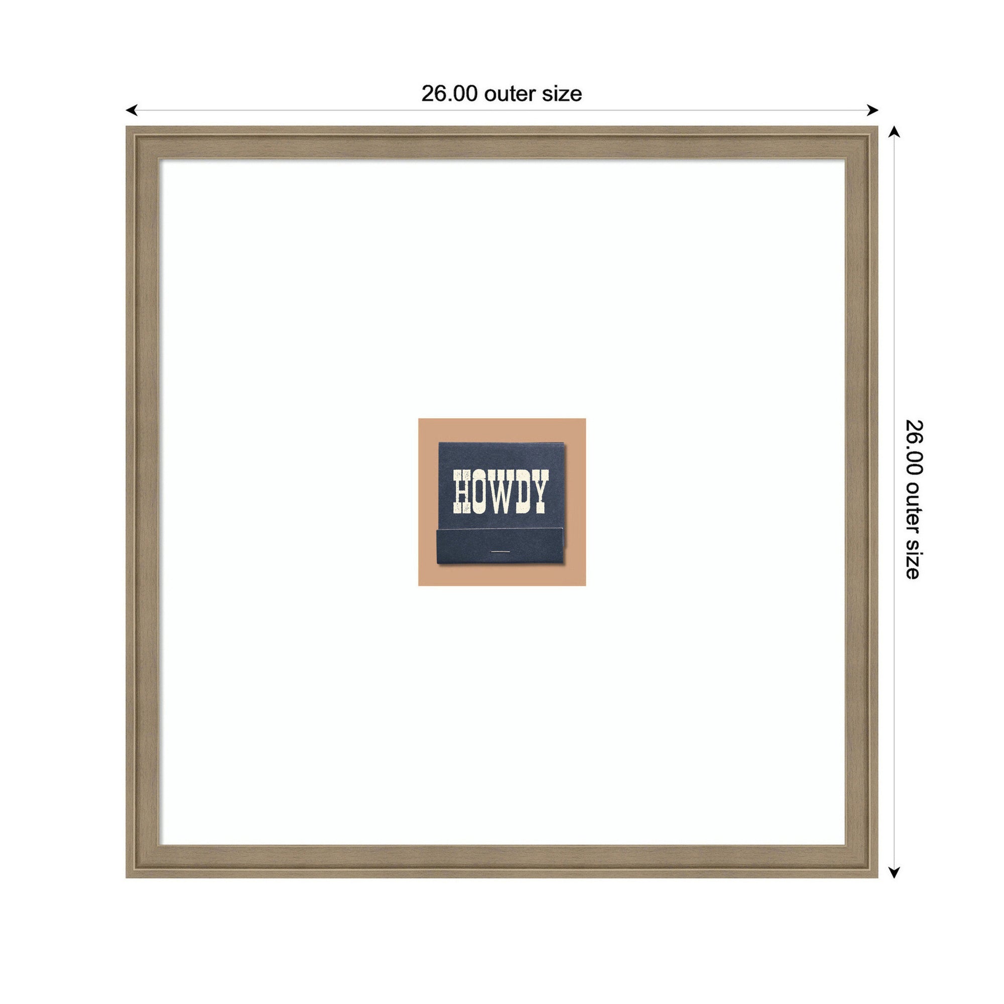 Howdy Matchbook Blue Square by Megan Ryan Framed Wall Art Print