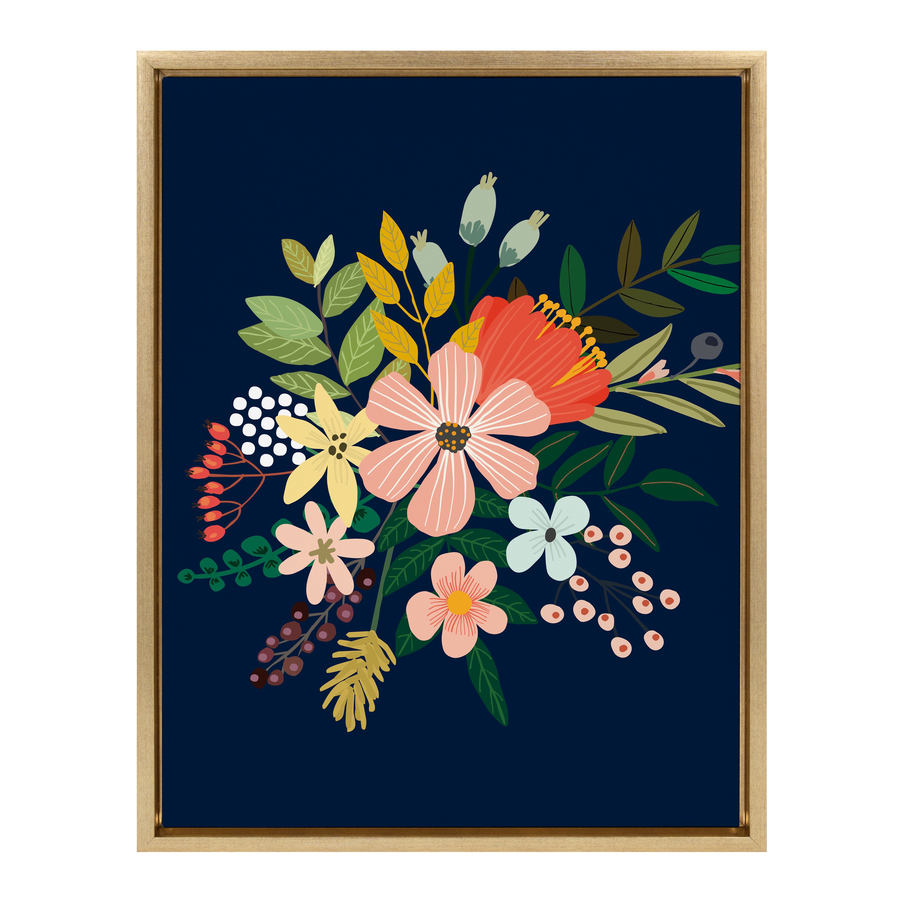 Sylvie Floralis C Framed Canvas by Mia Charro
