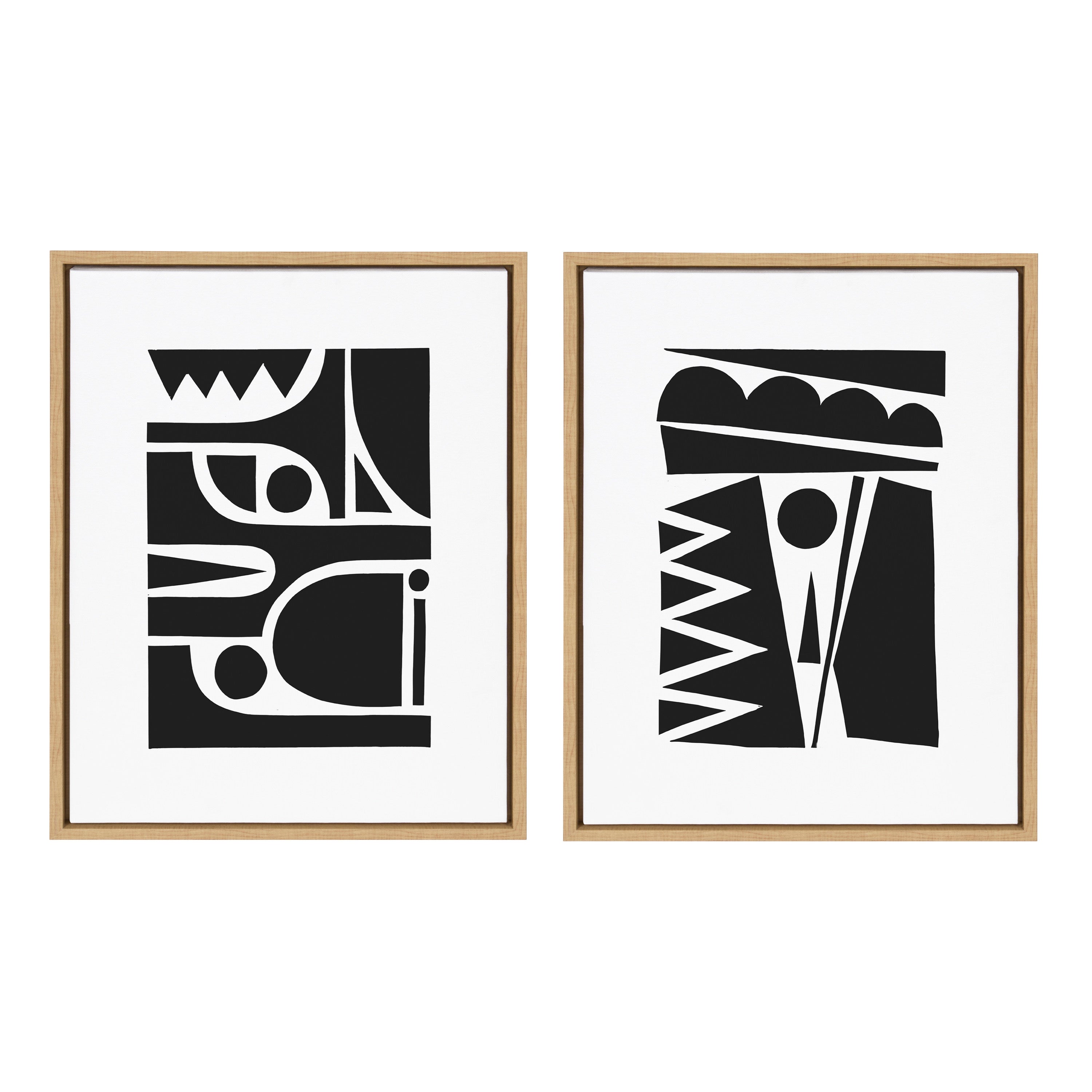 Sylvie Geometric Framed Canvas Set by Statement Goods