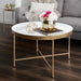Coffee Table White Gold 28.25x28.25x19 7
