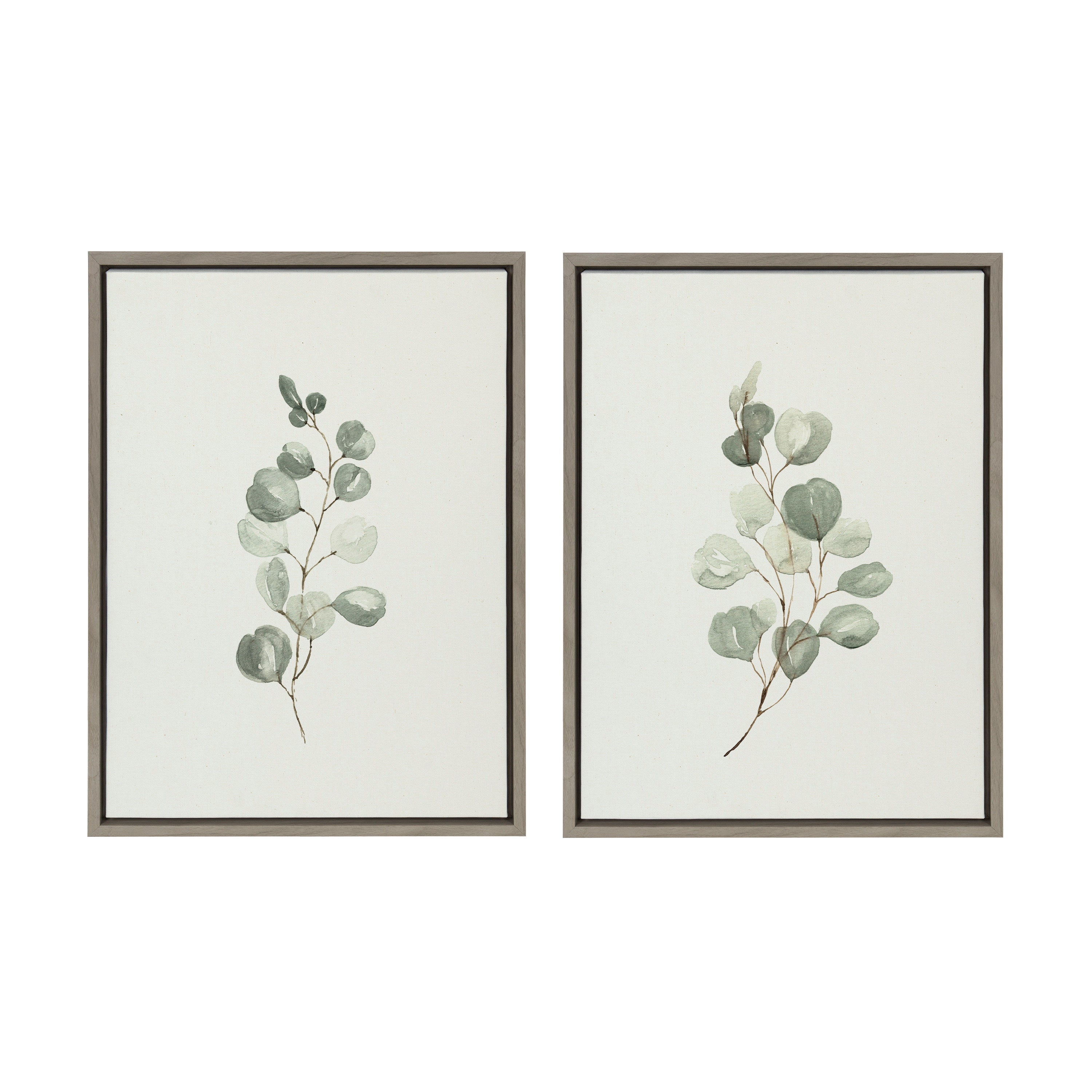 Sylvie Eucalyptus Framed Canvas Set by Maja Mitrovic of Makes My Day Happy
