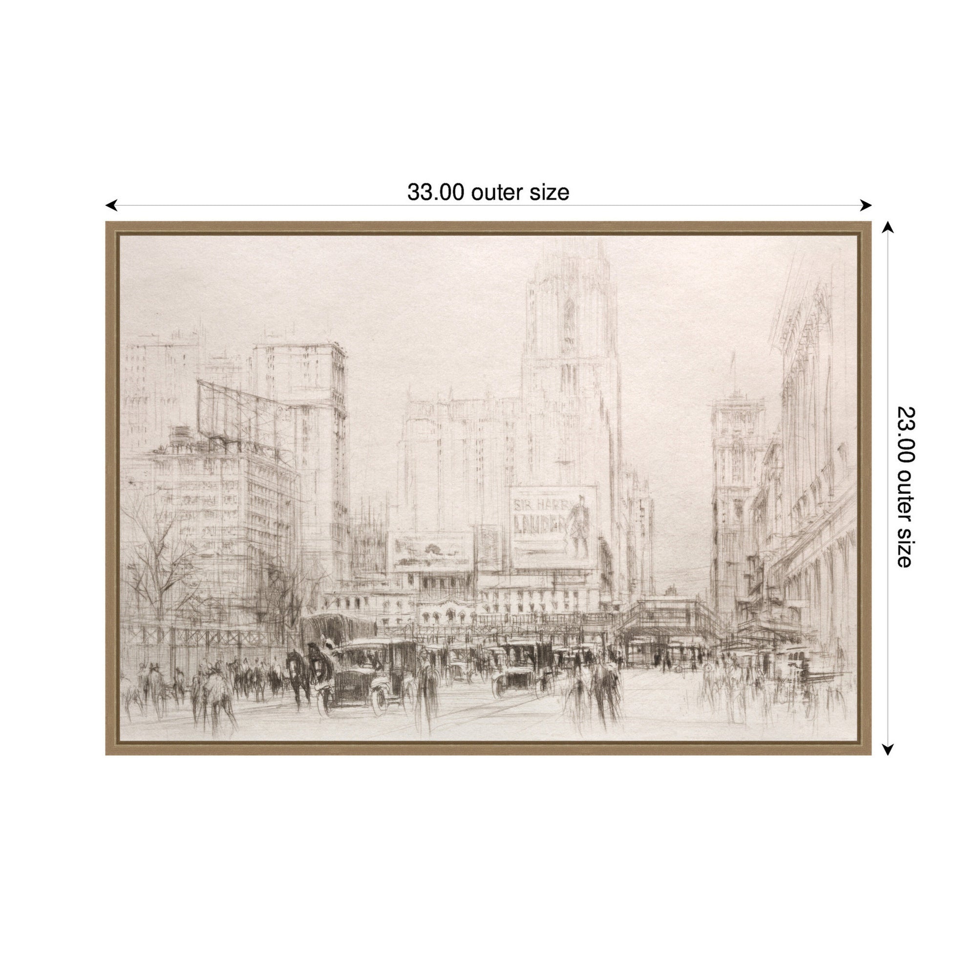 Framed Canvas Sylvie Dark Gold 33x23 2