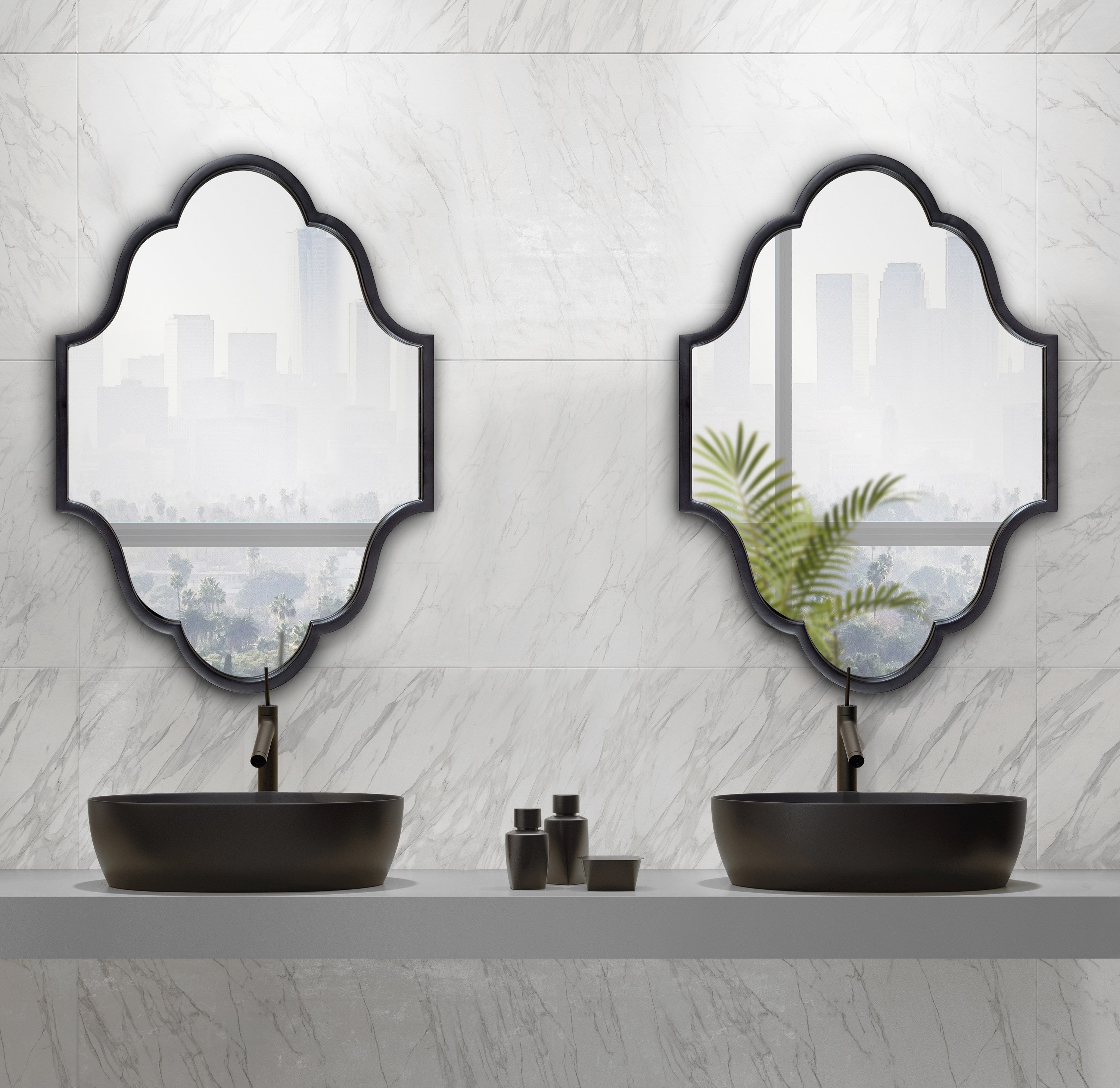 Scallop Mirror Black 18x24 7