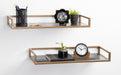 Floating Shelf 24x8x3 Gold Black 7