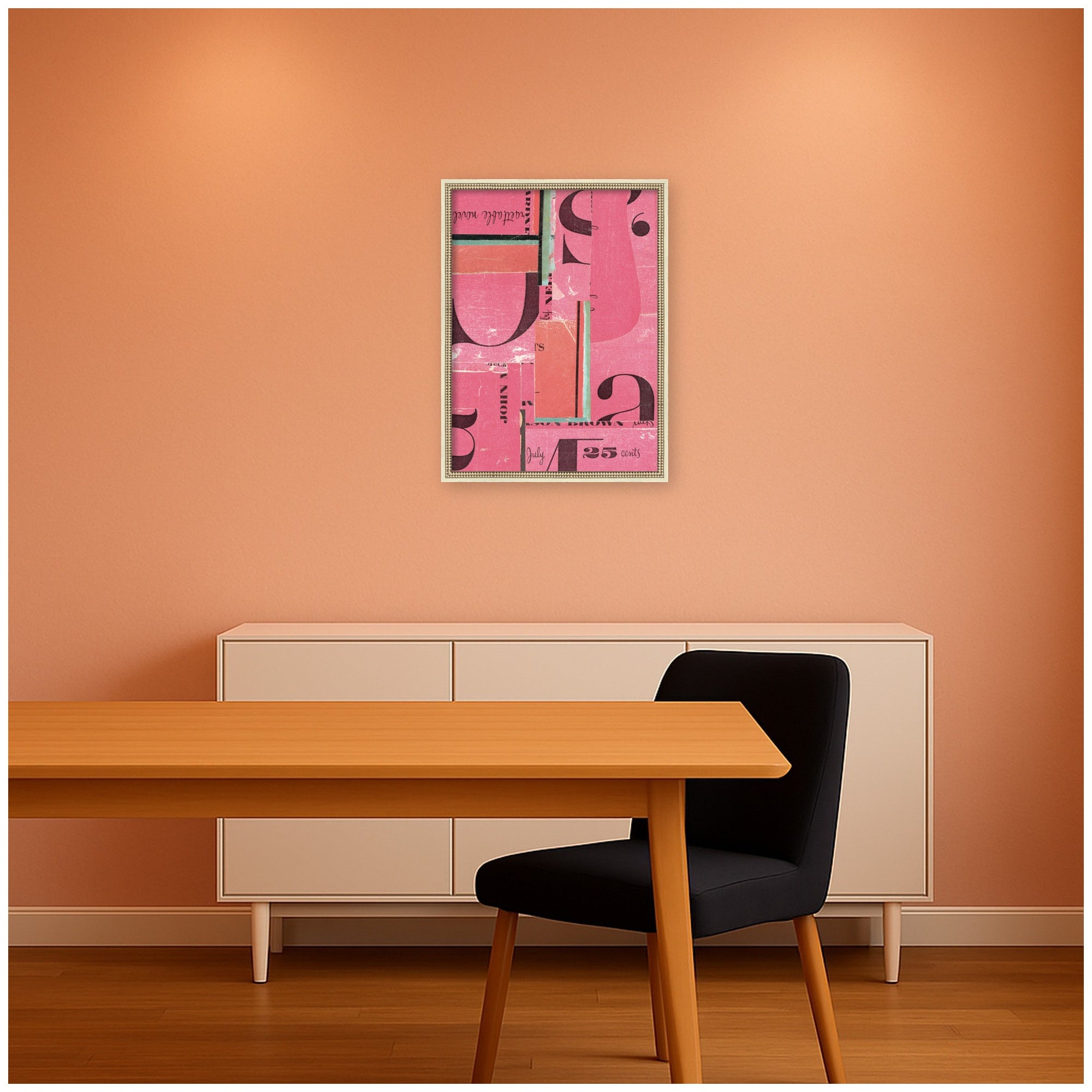 Typography Pink by Felicia Dadak Framed Mounted Canvas Wall Art Print
