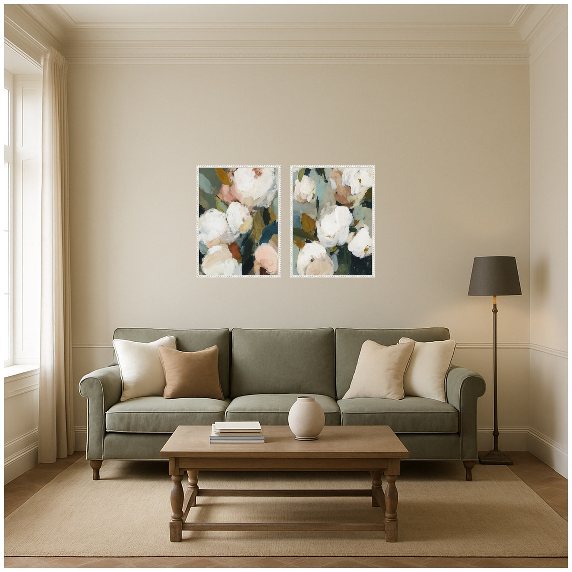 Art Set 2 Piece Set 18x24 Sylvie Beaded White 5