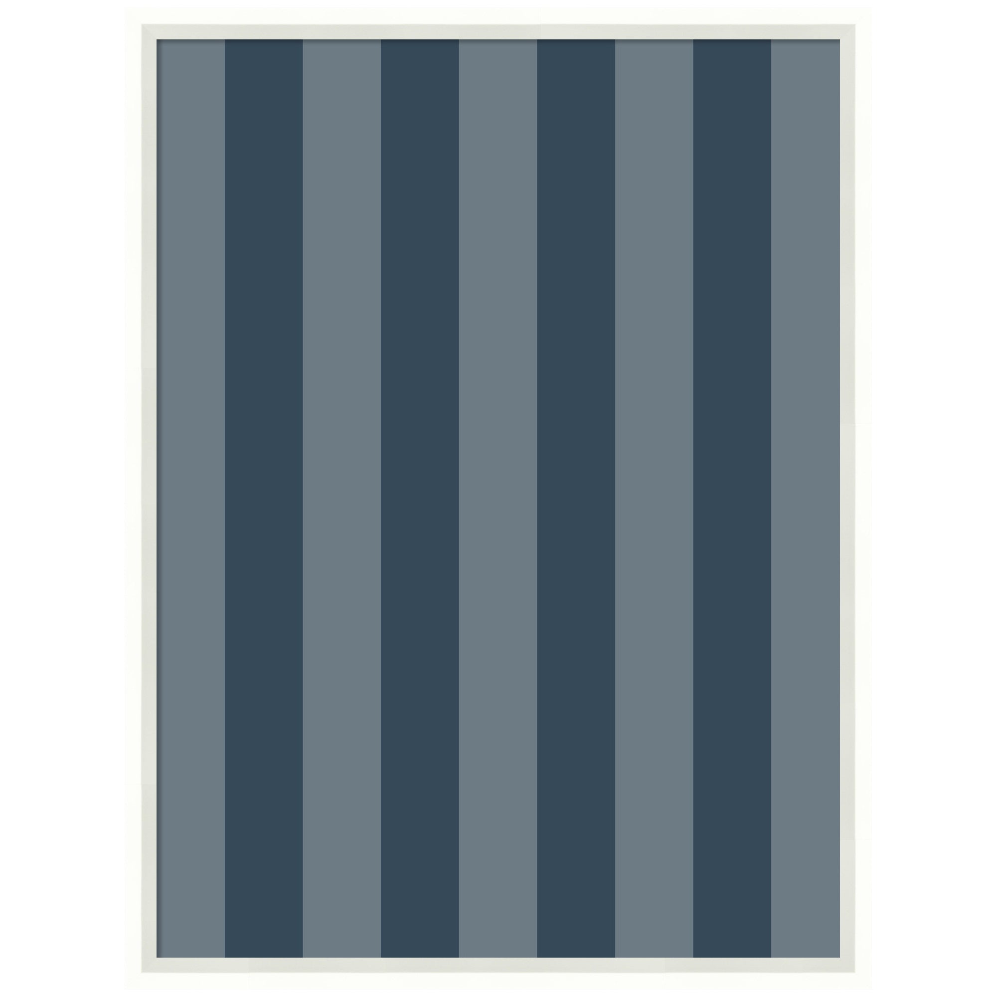 Framed Fabric Pinboard Wide Stripes Blue Wall Organization