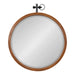 Round Mirror Walnut Brown 24x28 2