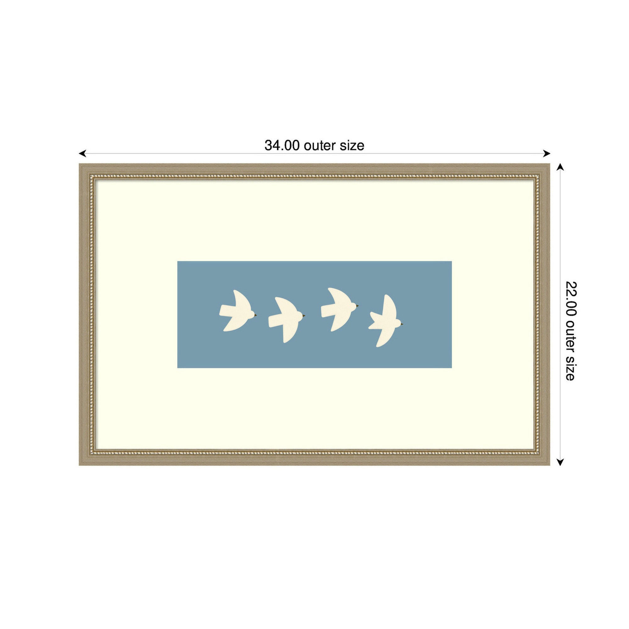 Minimalist Birds Panel Blue by Laura Moss Framed Wall Art Print