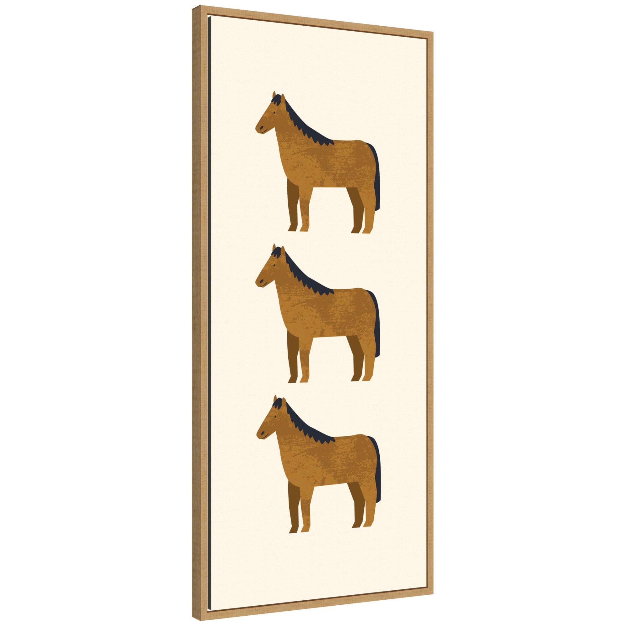 Horses Panel by Laura Moss Framed Canvas Wall Art Print