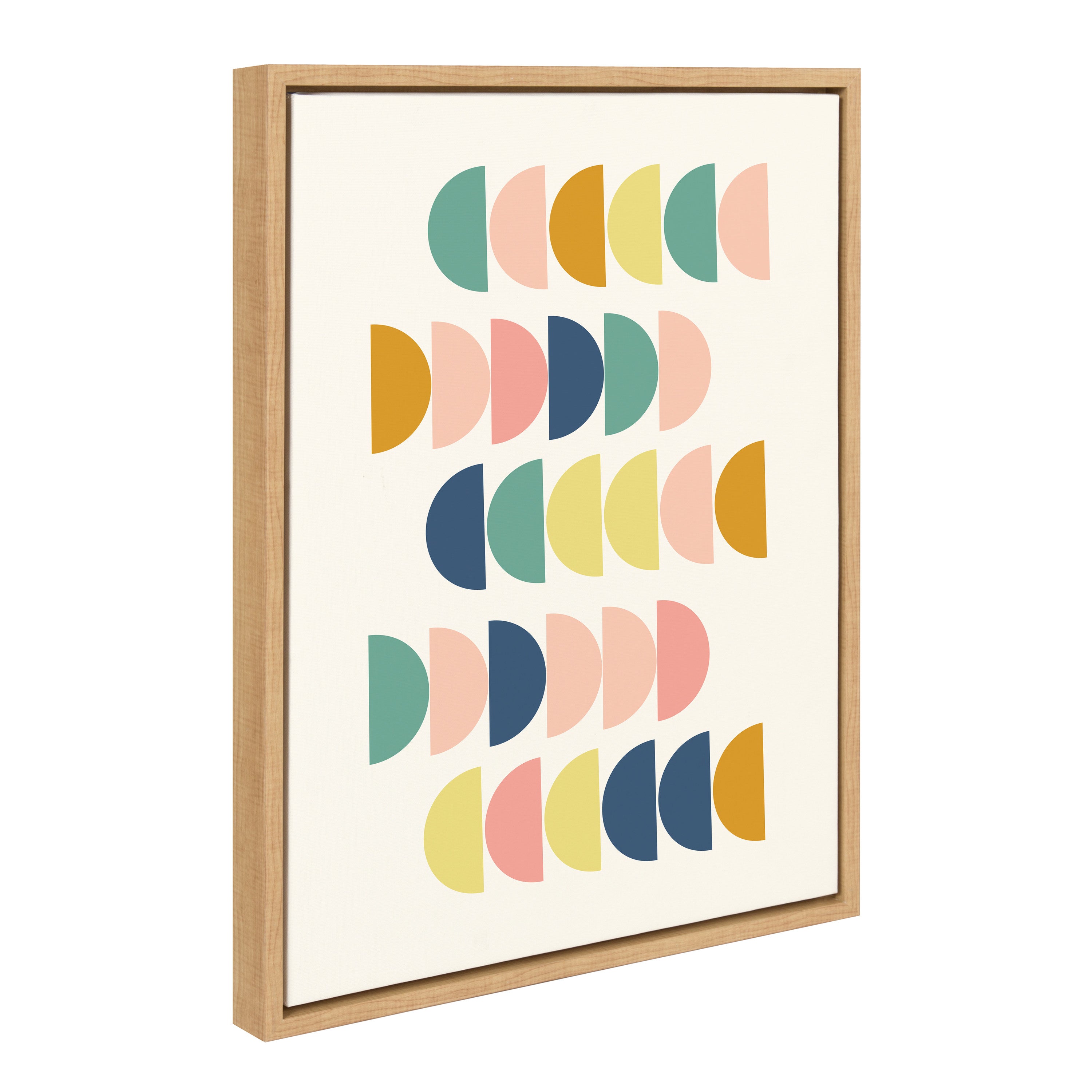 Sylvie Simple Shapes in Soft Colors Framed Canvas by Apricot and Birch