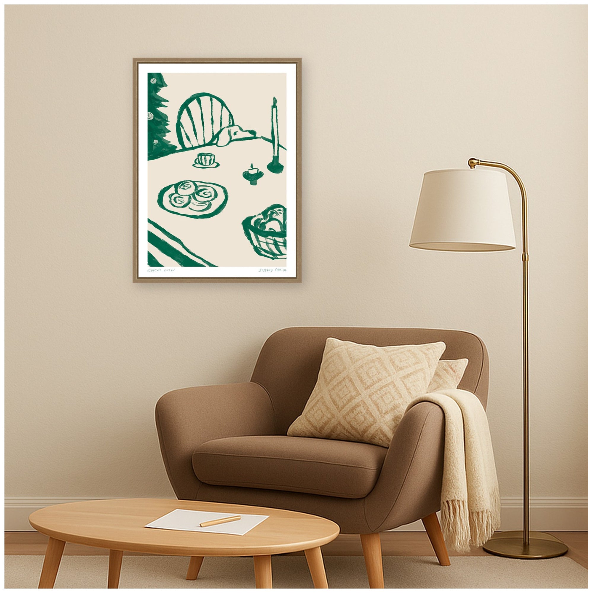 Framed Canvas Sylvie Dark Gold 18x24 6