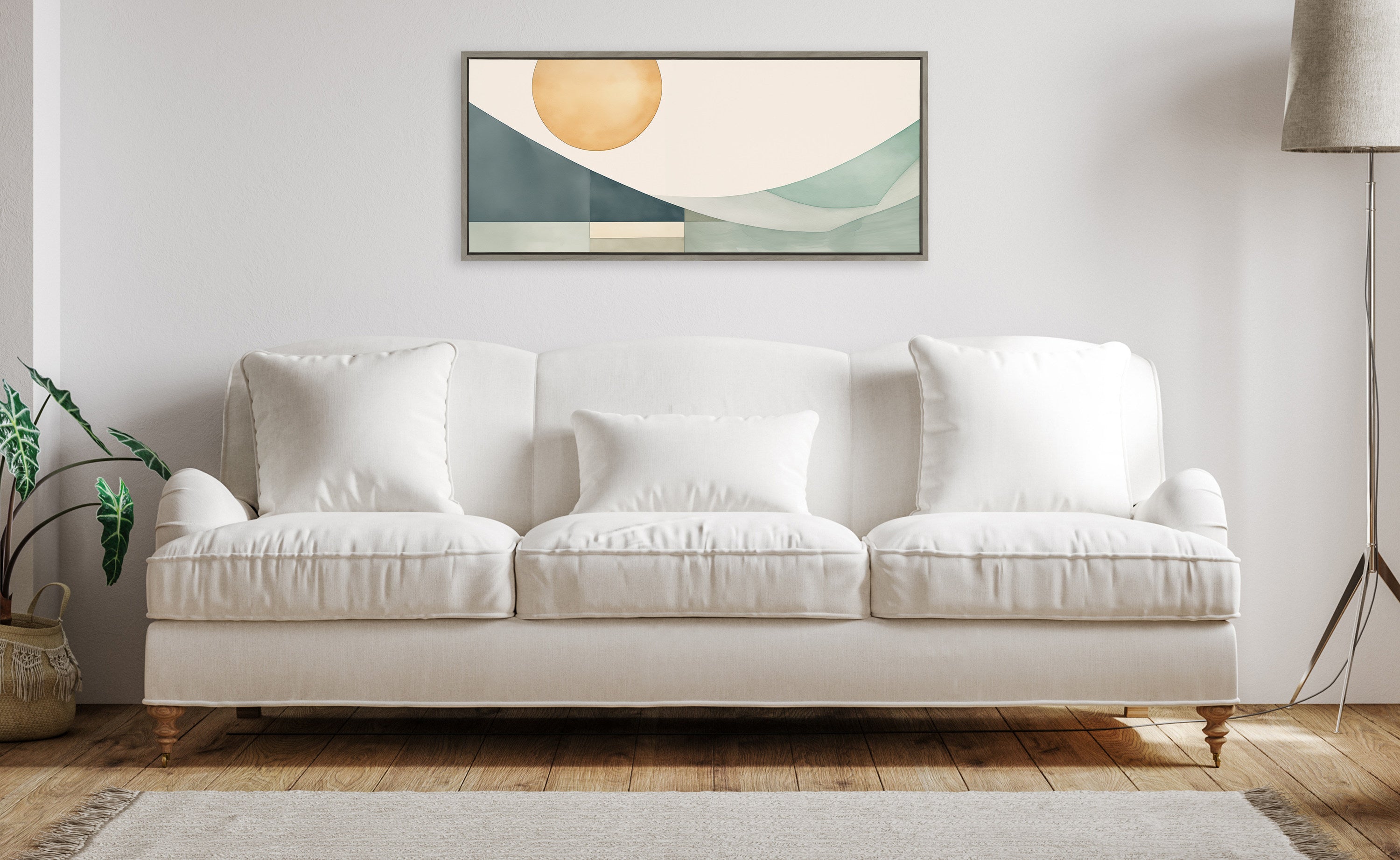 Framed Canvas 18x40 Sylvie Graywash 6