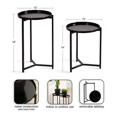 Plant Stand Black 2 Piece 2