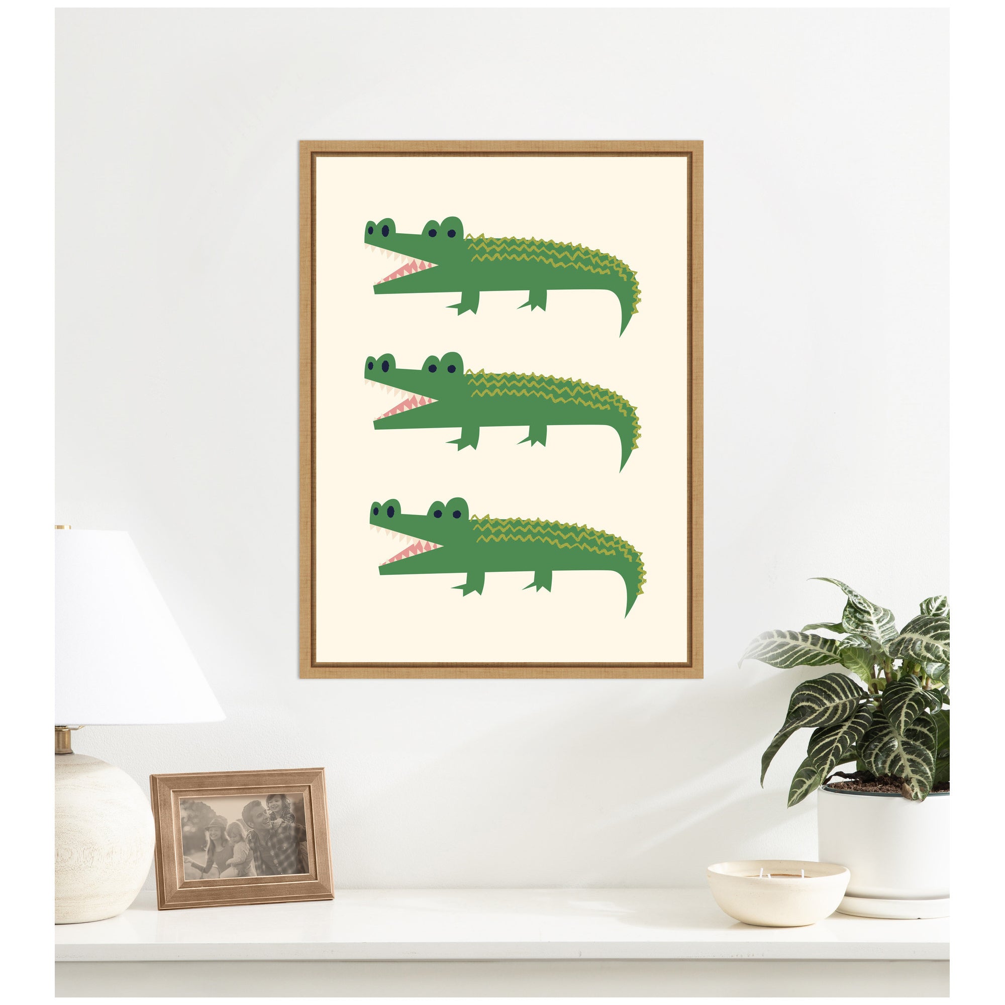 Alligator by Laura Moss Framed Canvas Wall Art Print