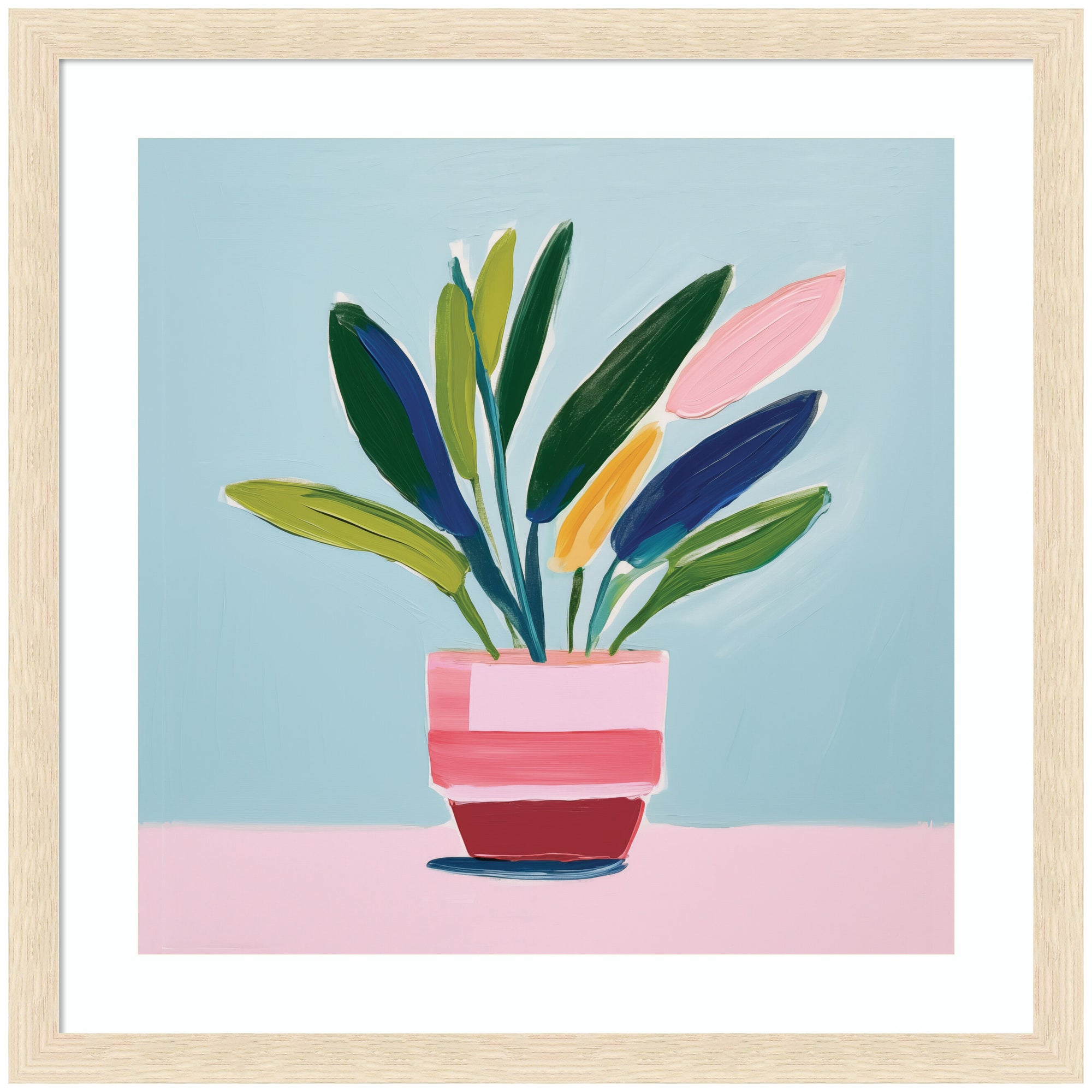 Framed Art Playful Potted Plant Still Life by The Creative Bunch Studio