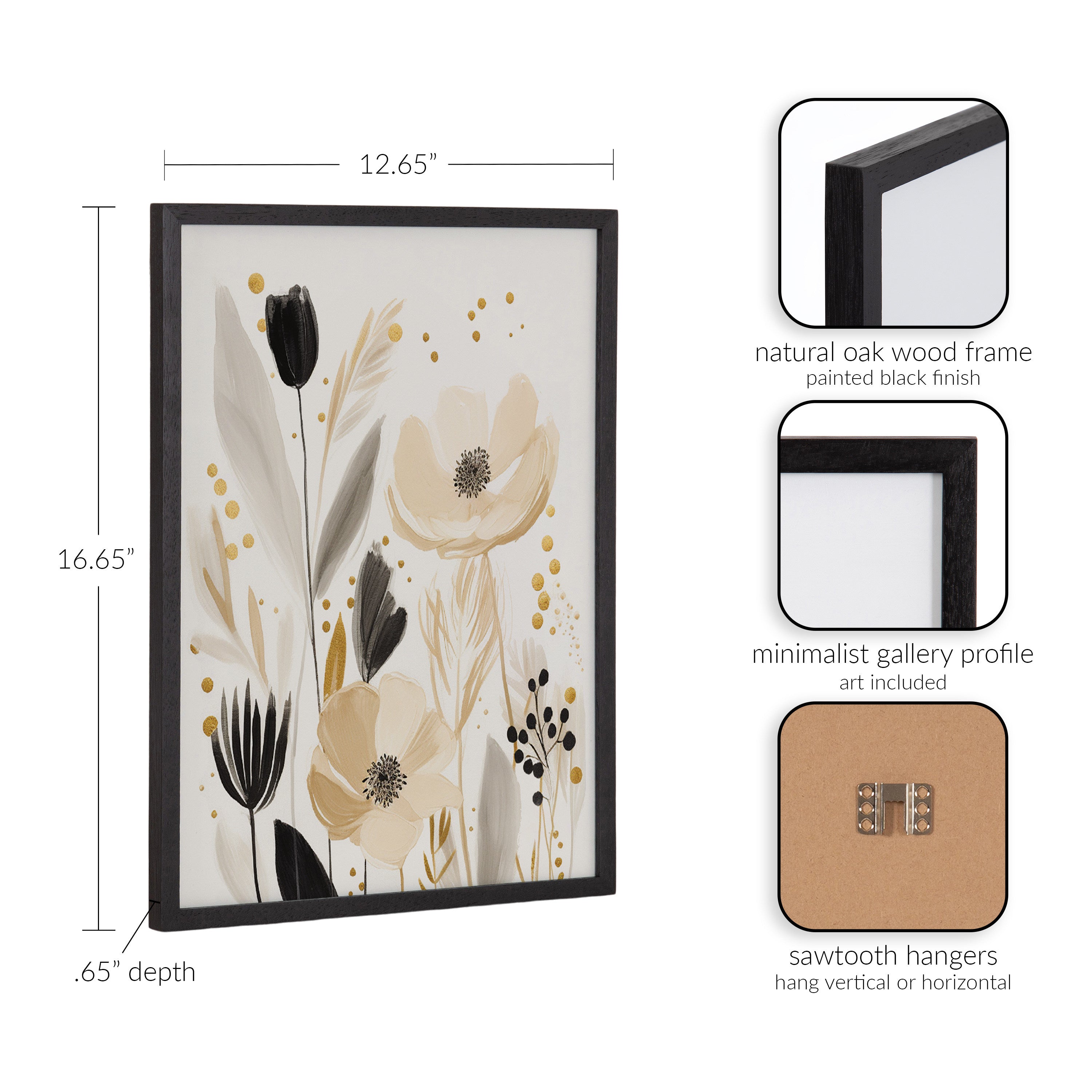Gallery Modern Muted Cottage Floral Abstract Print by The Creative Bunch Studio