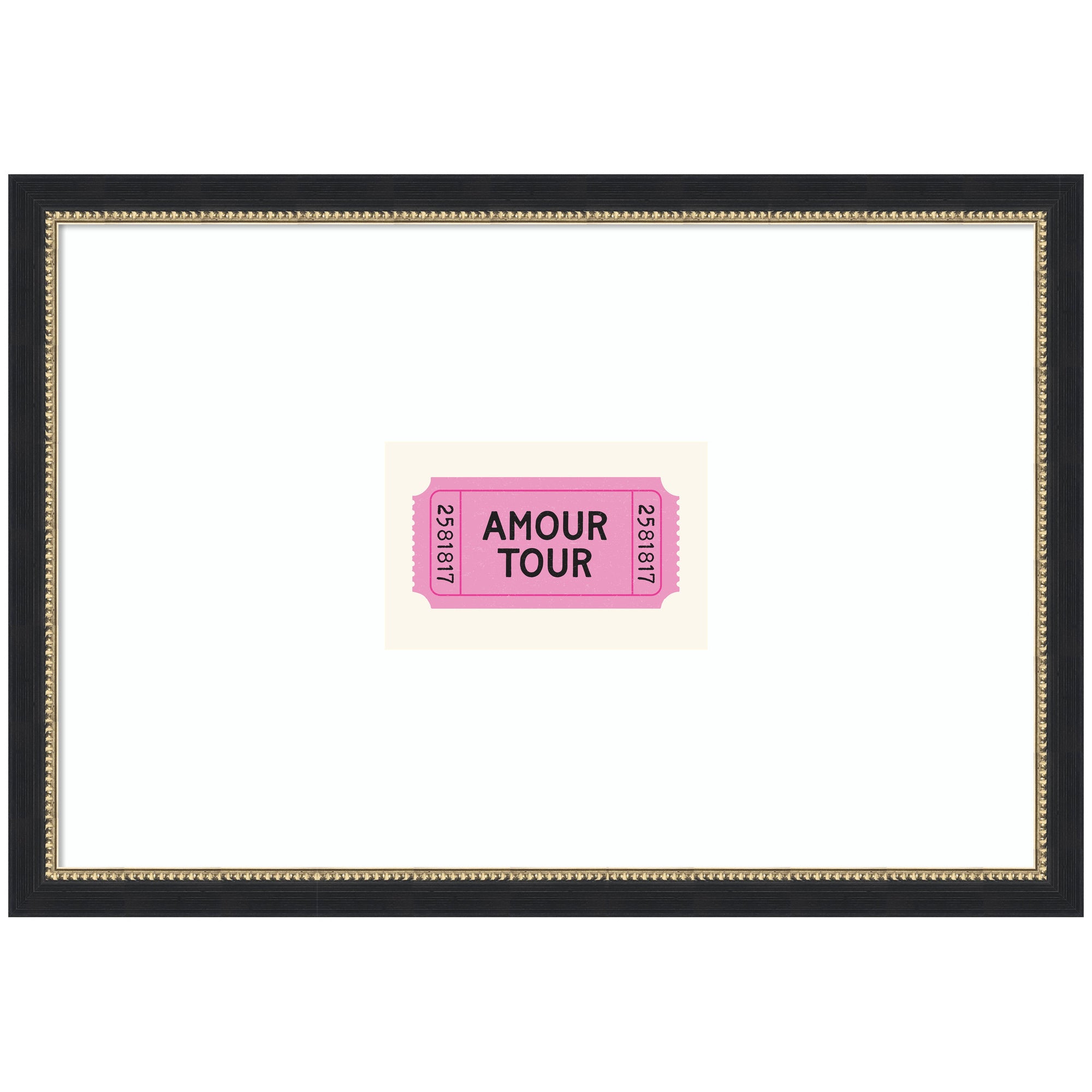 Pink Poster Retro Ticket Print, Amour Tour Dopamine Decor, Girly Wall Art, Trendy French Poster by Lucky Guava Framed Wall Art Print