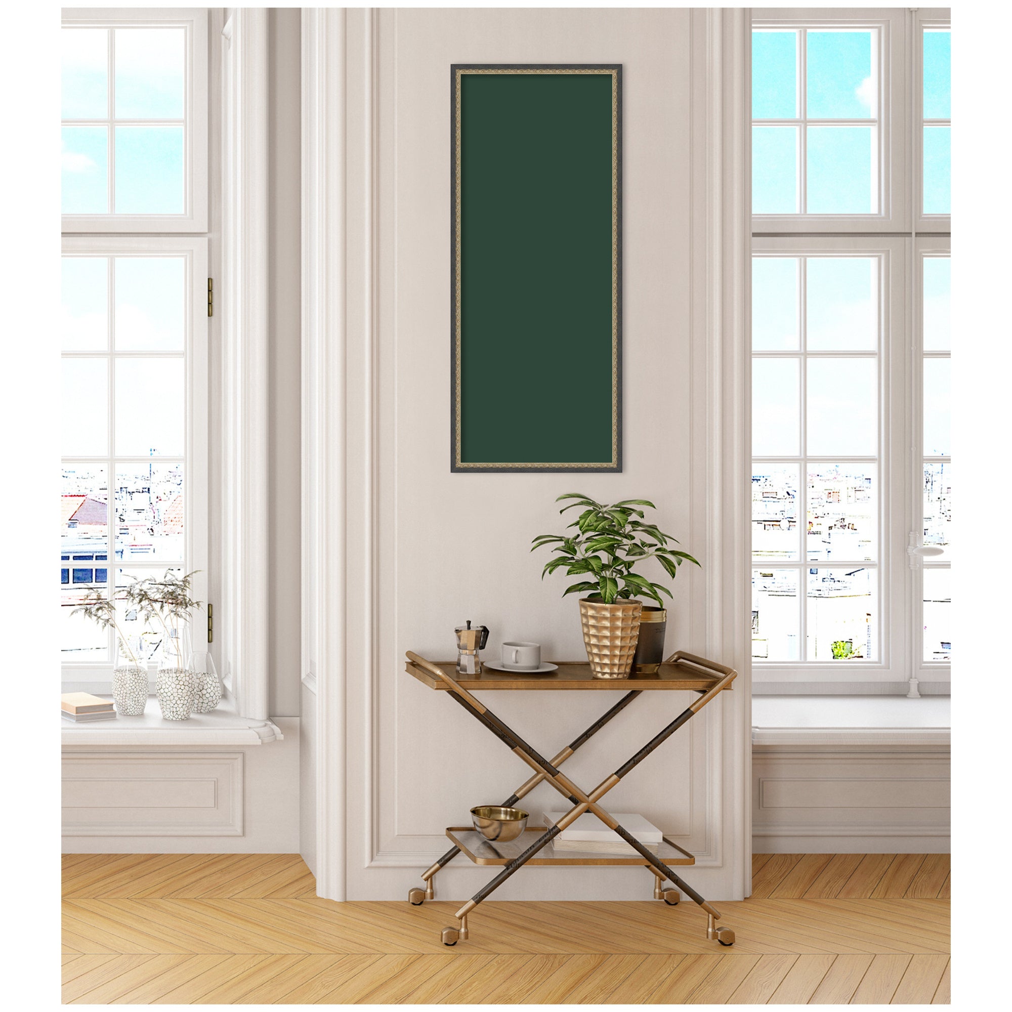 Framed Fabric Pinboard Deep Forest Moss Green Wall Organization
