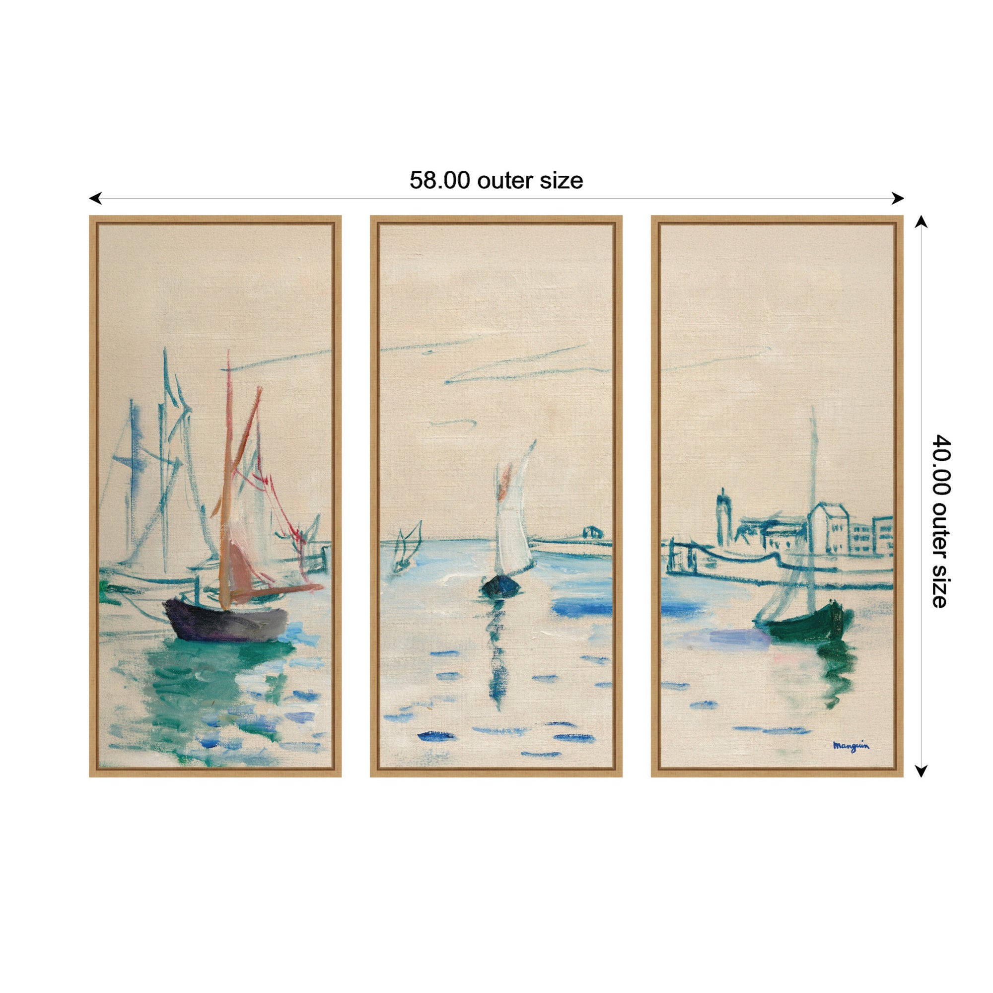 Art Set 3 Piece Set 18x40 Sylvie Natural 2