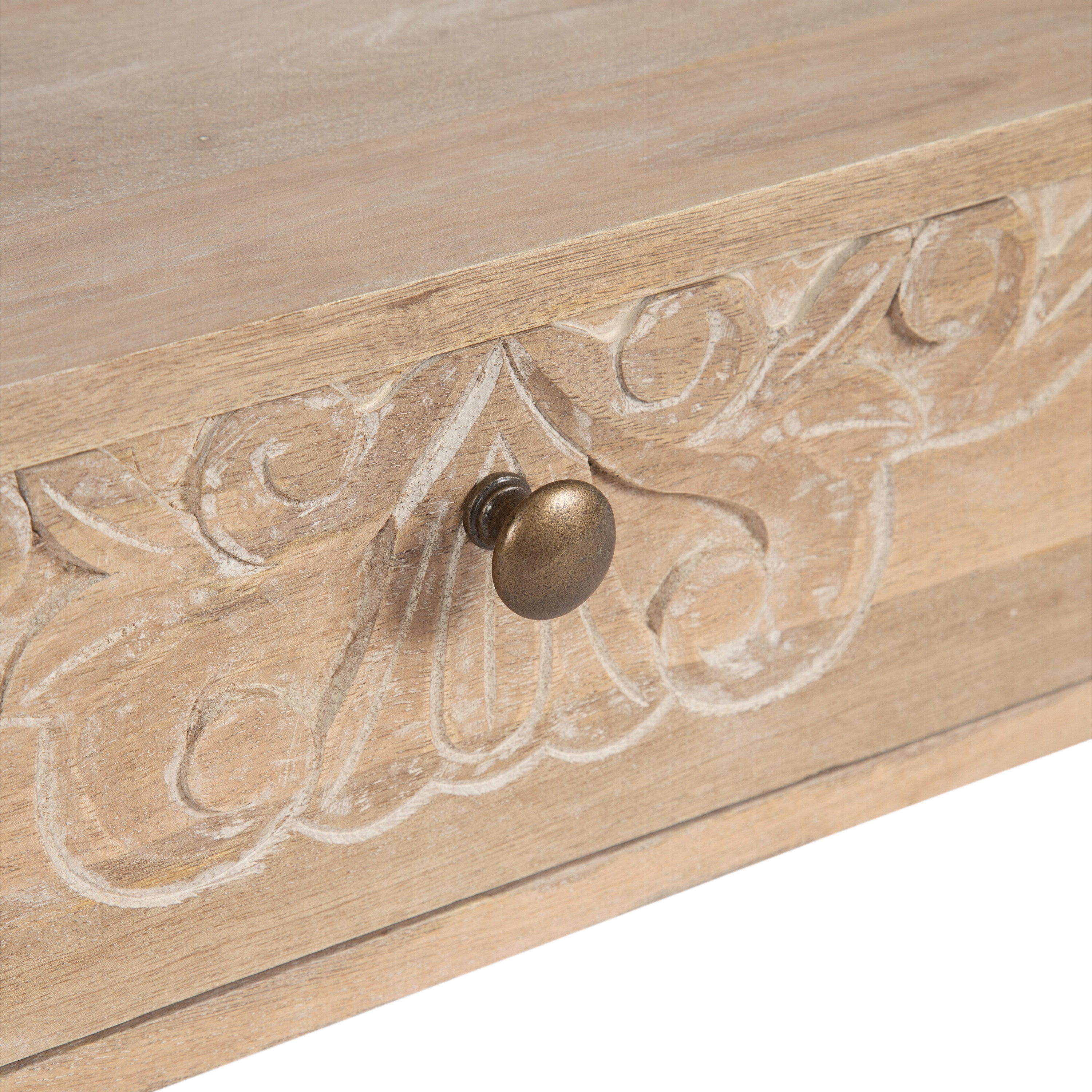 Mirza Carved Wood Floating Side Table