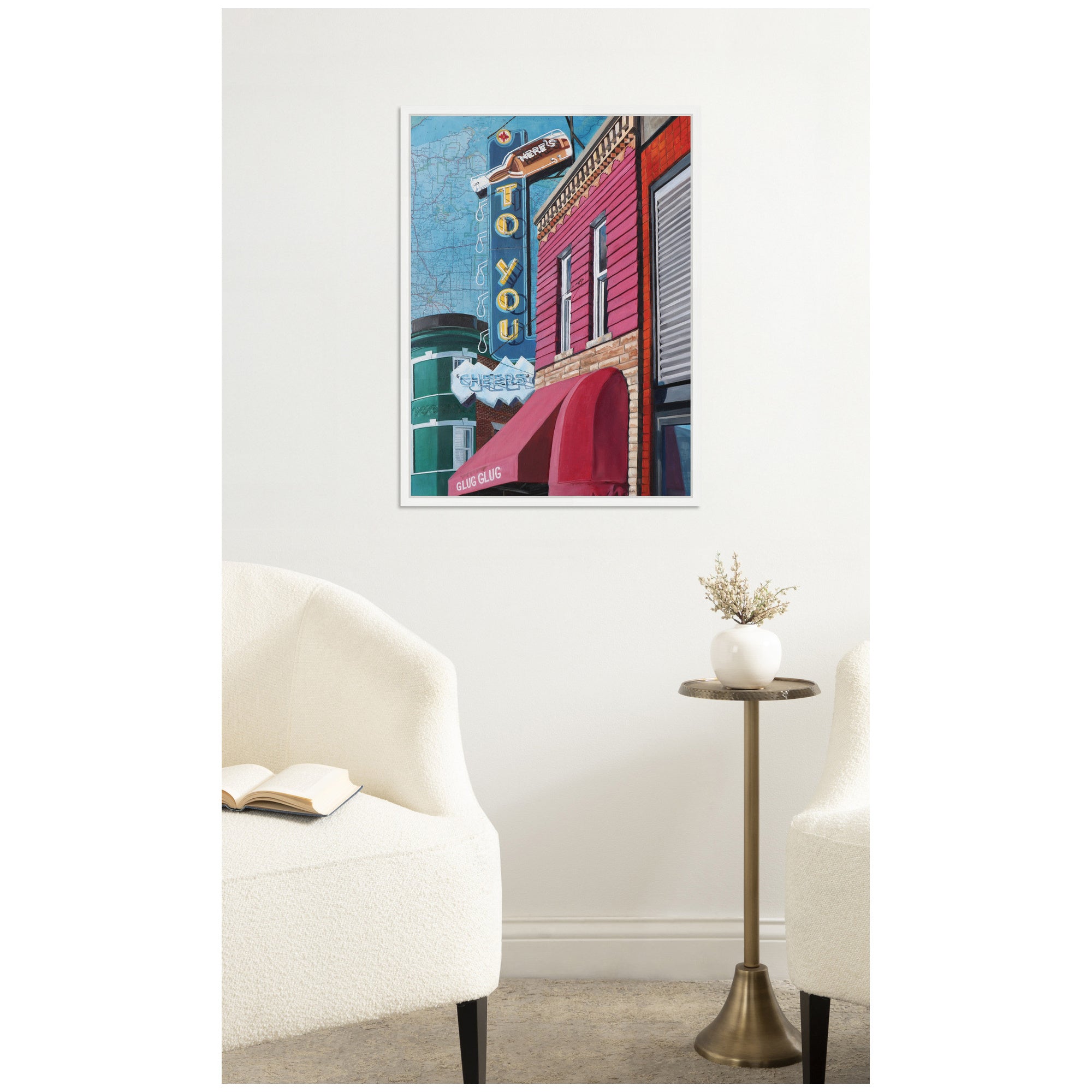 Heres to You by Krista V. Allenstein Framed Canvas Wall Art Print