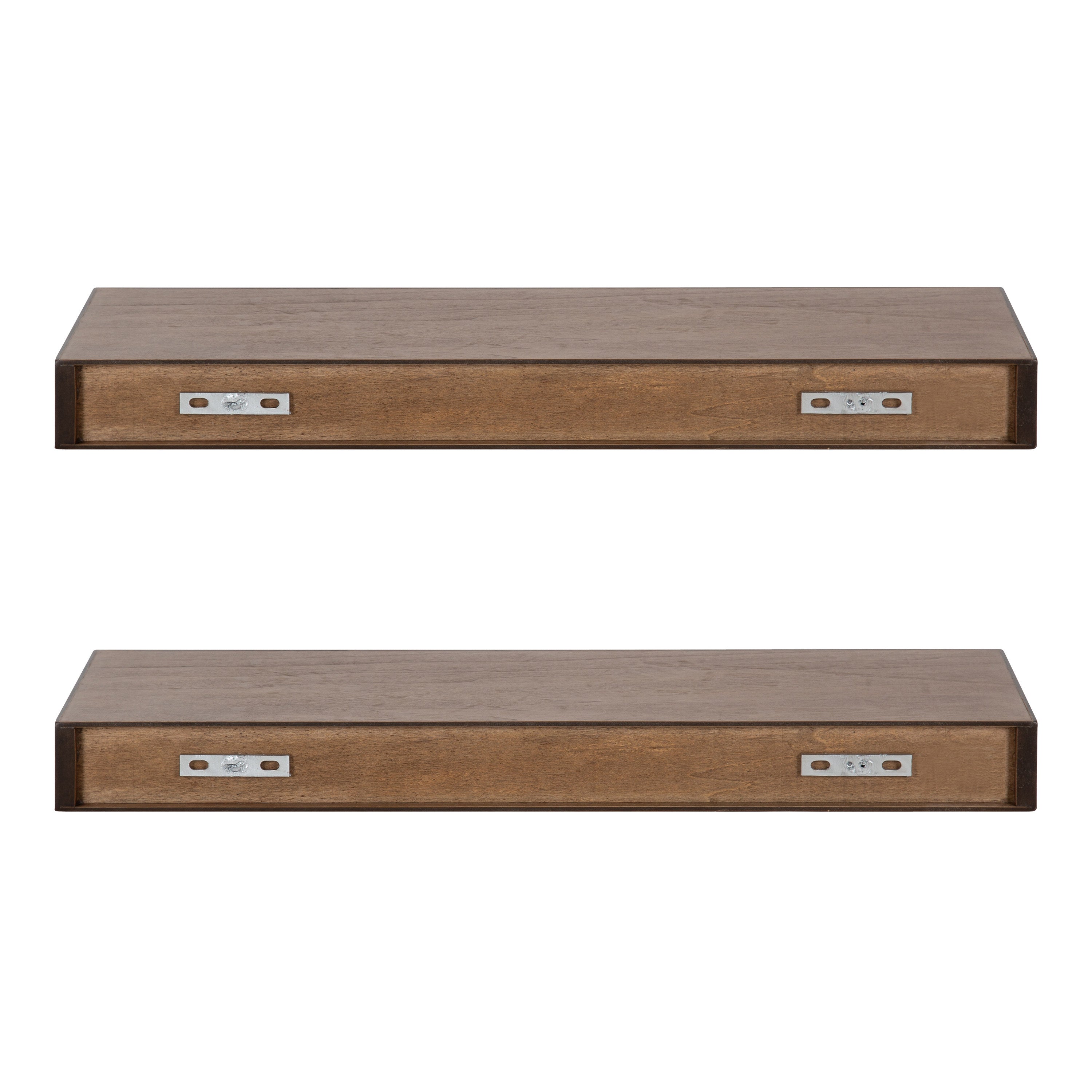 Floating Shelf 2 Piece 24 Inch Rustic Brown 4