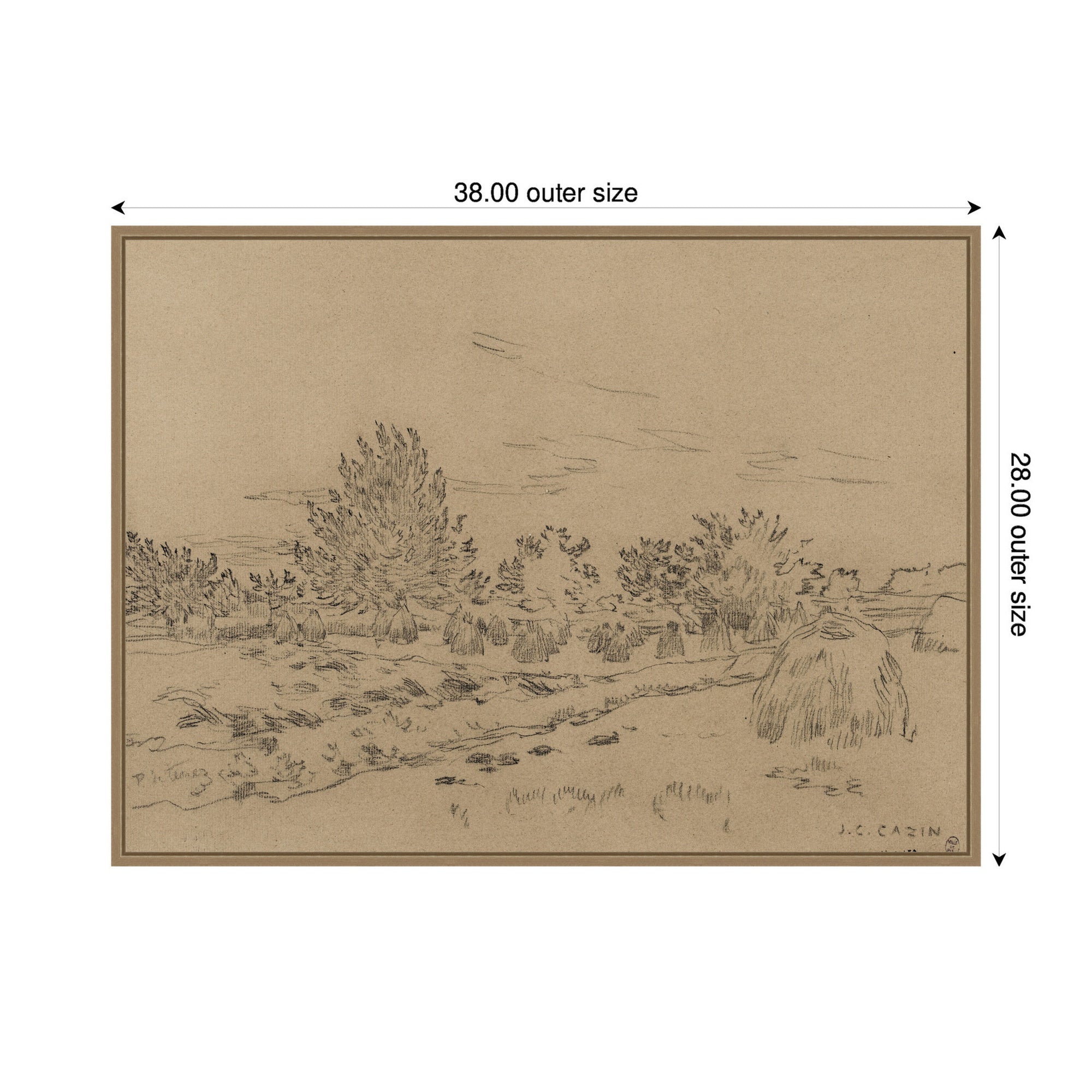 Framed Canvas 38x28 Sylvie Dark Gold 2