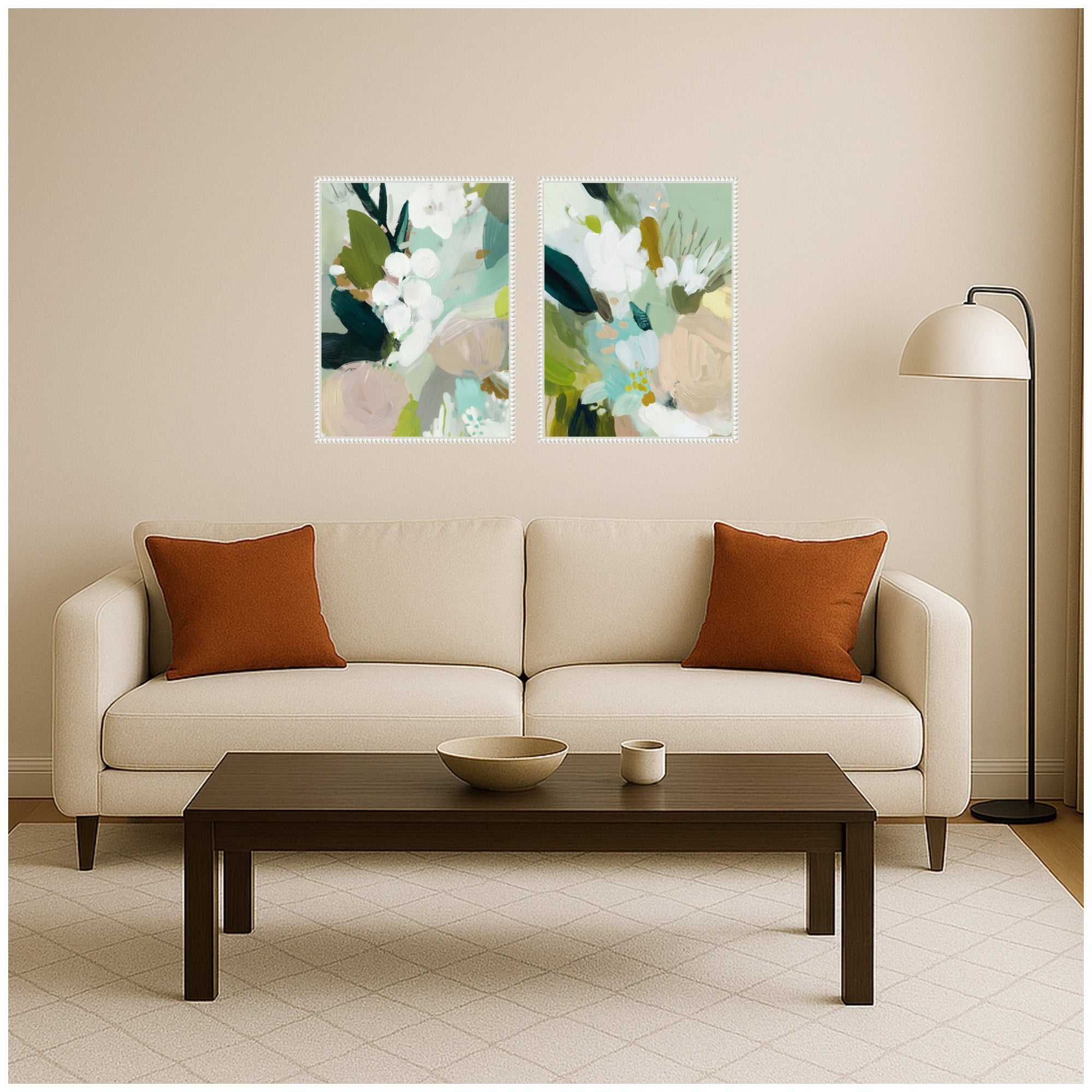 Art Set 2 Piece Set 18x24 Sylvie Beaded White 6