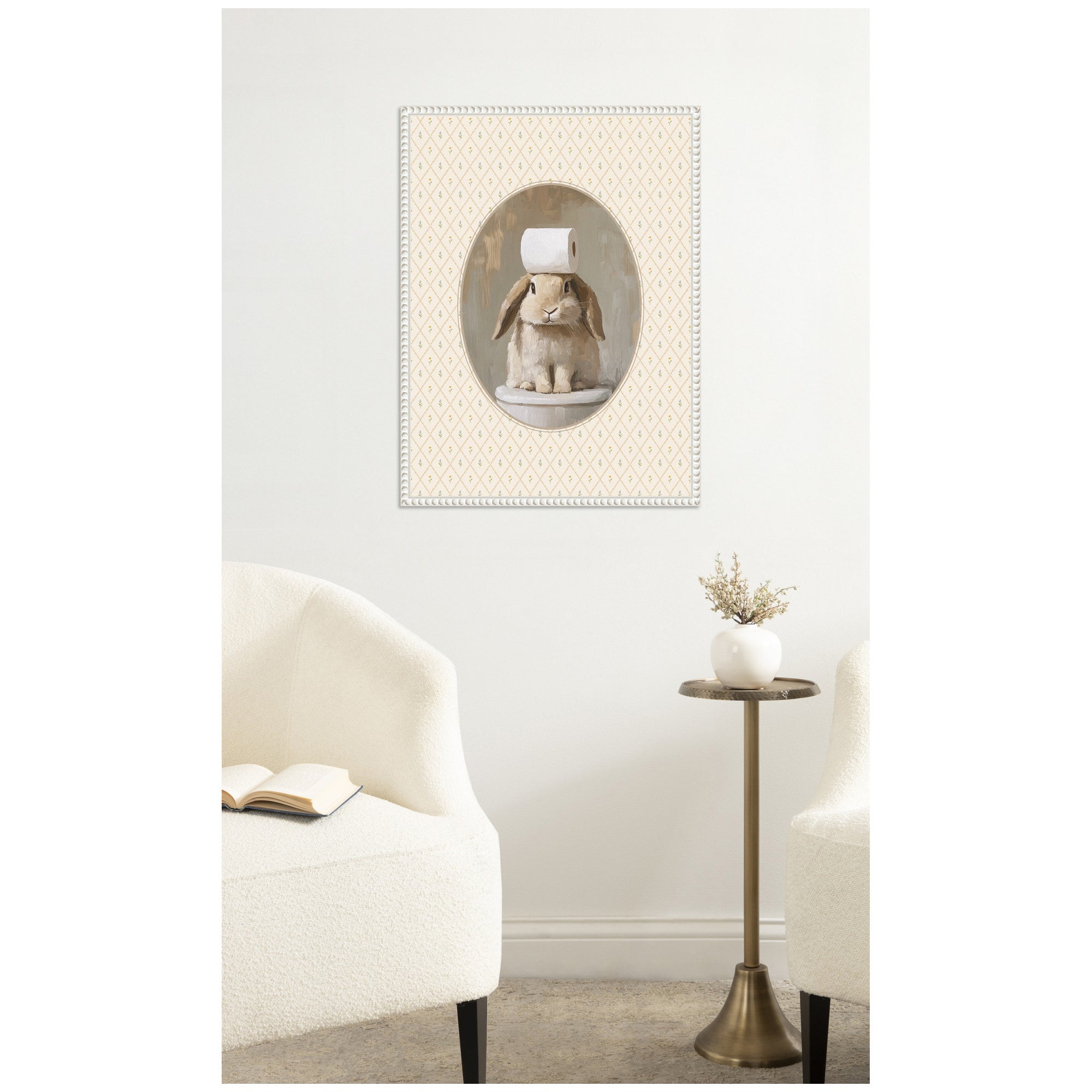 Framed Canvas 18x24 Sylvie Beaded White 6