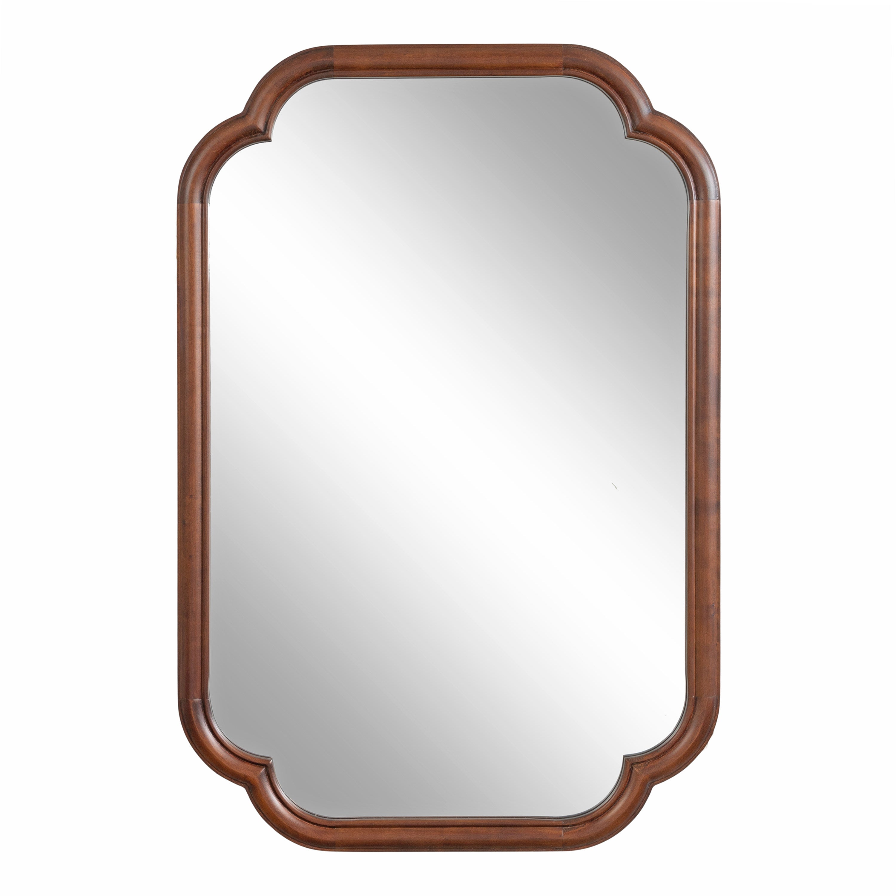 Scallop Mirror Walnut Brown 24x36 5