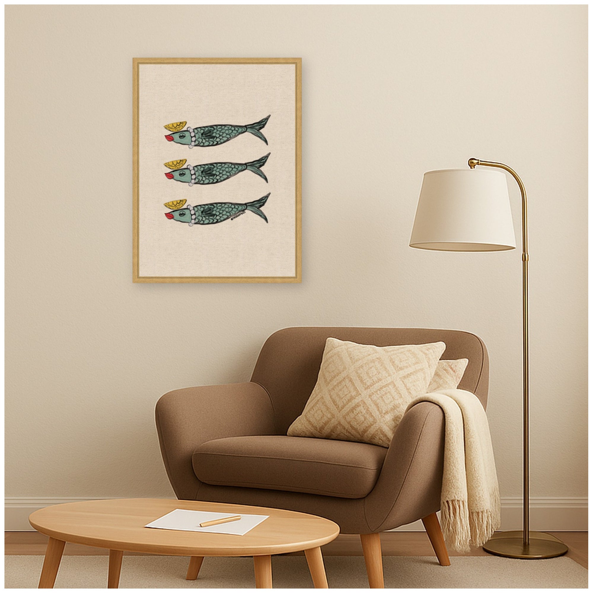 Framed Canvas Sylvie Bright Gold 18x24 5