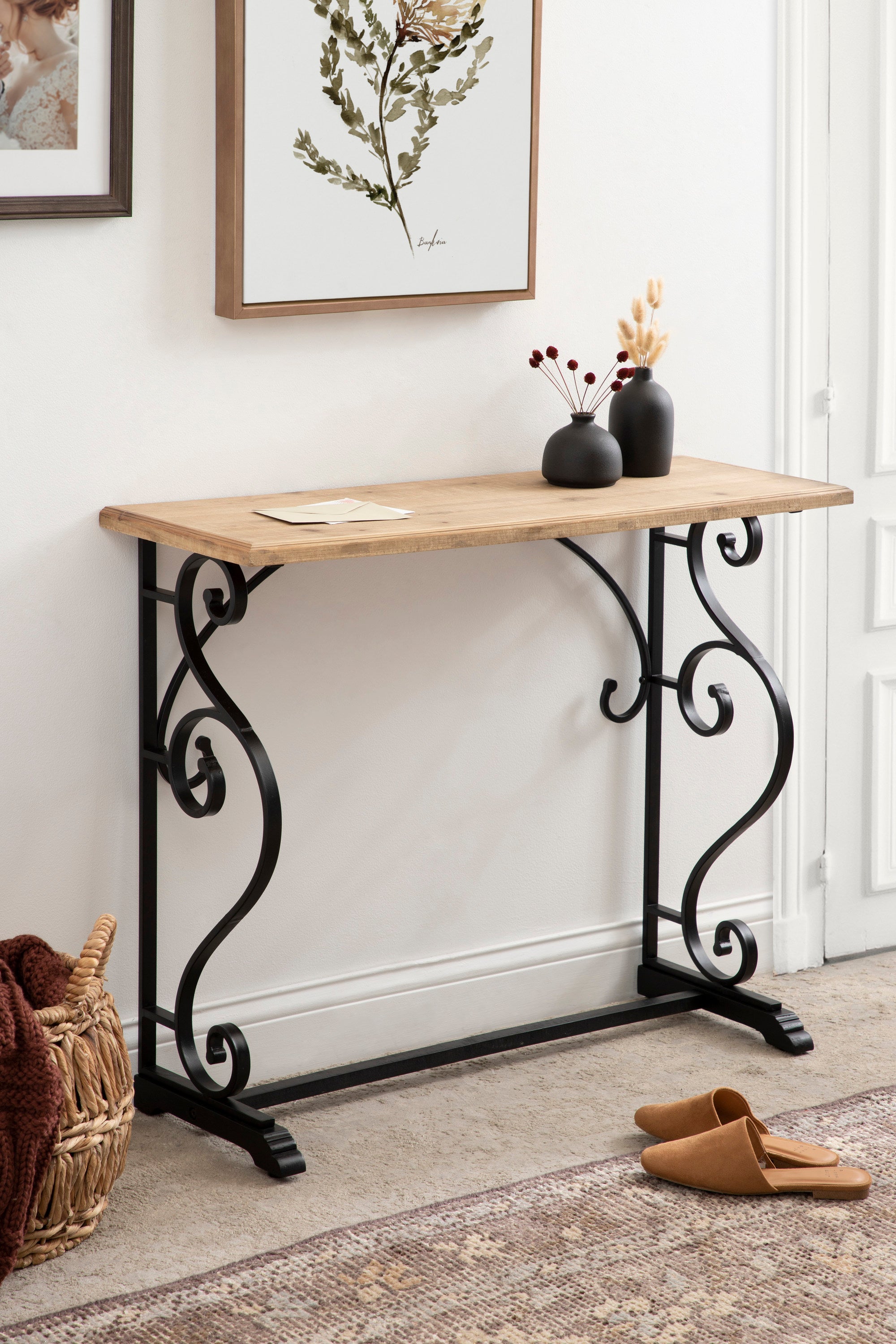 Console Table Black 13x36x30 6