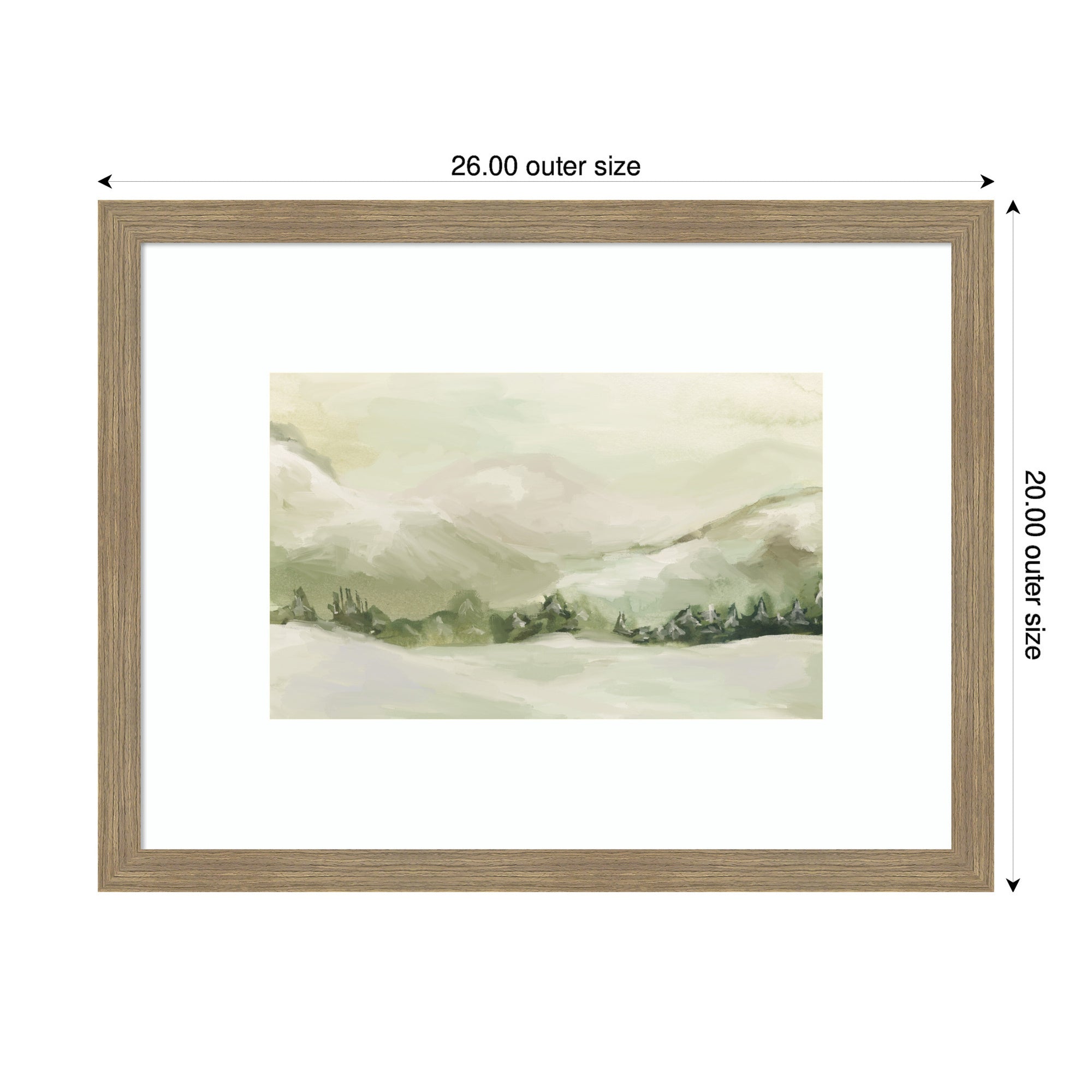 Framed Art Woodgrain Stripe Mocha 26x20 2