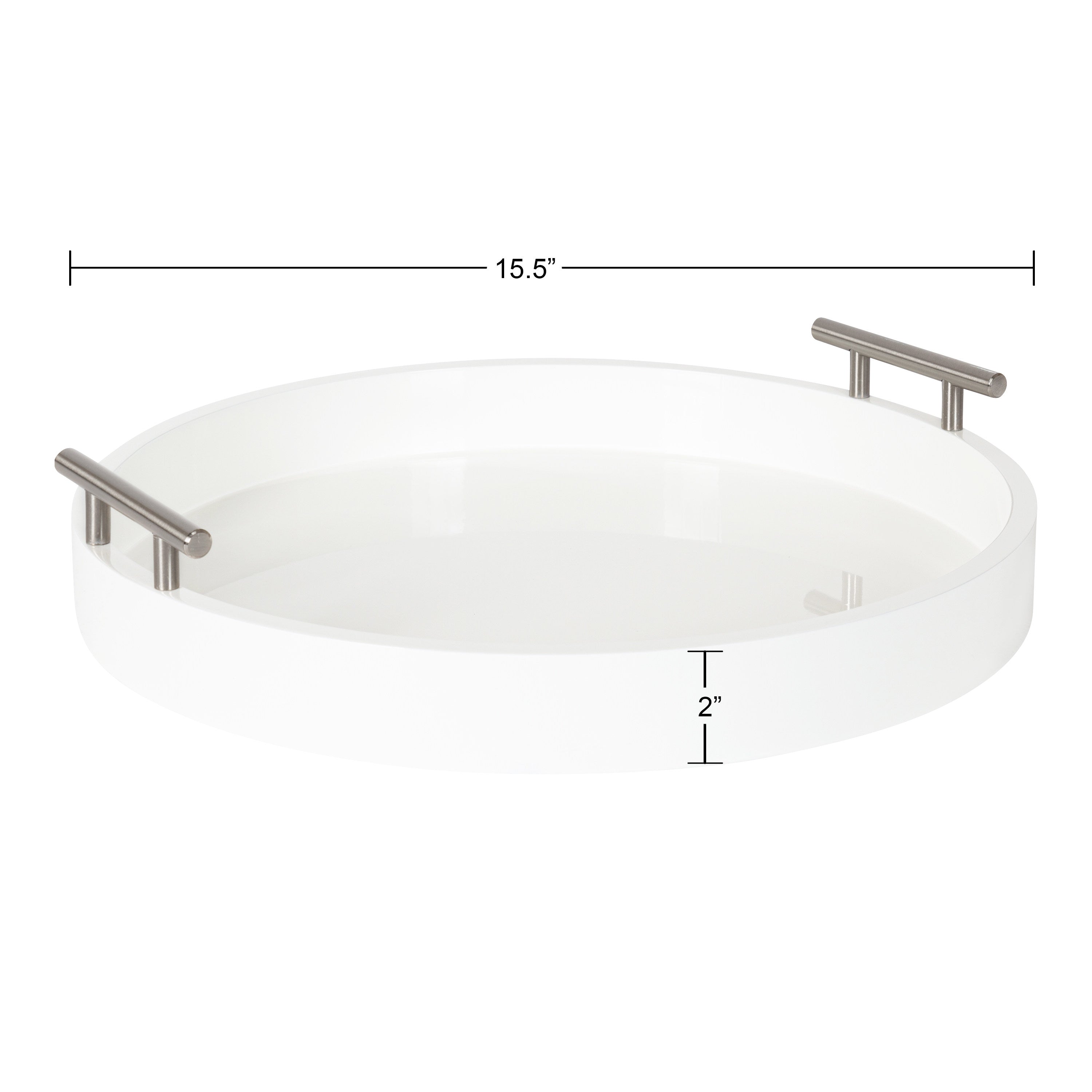 Single Tray White Silver 15.5" Diameter 4