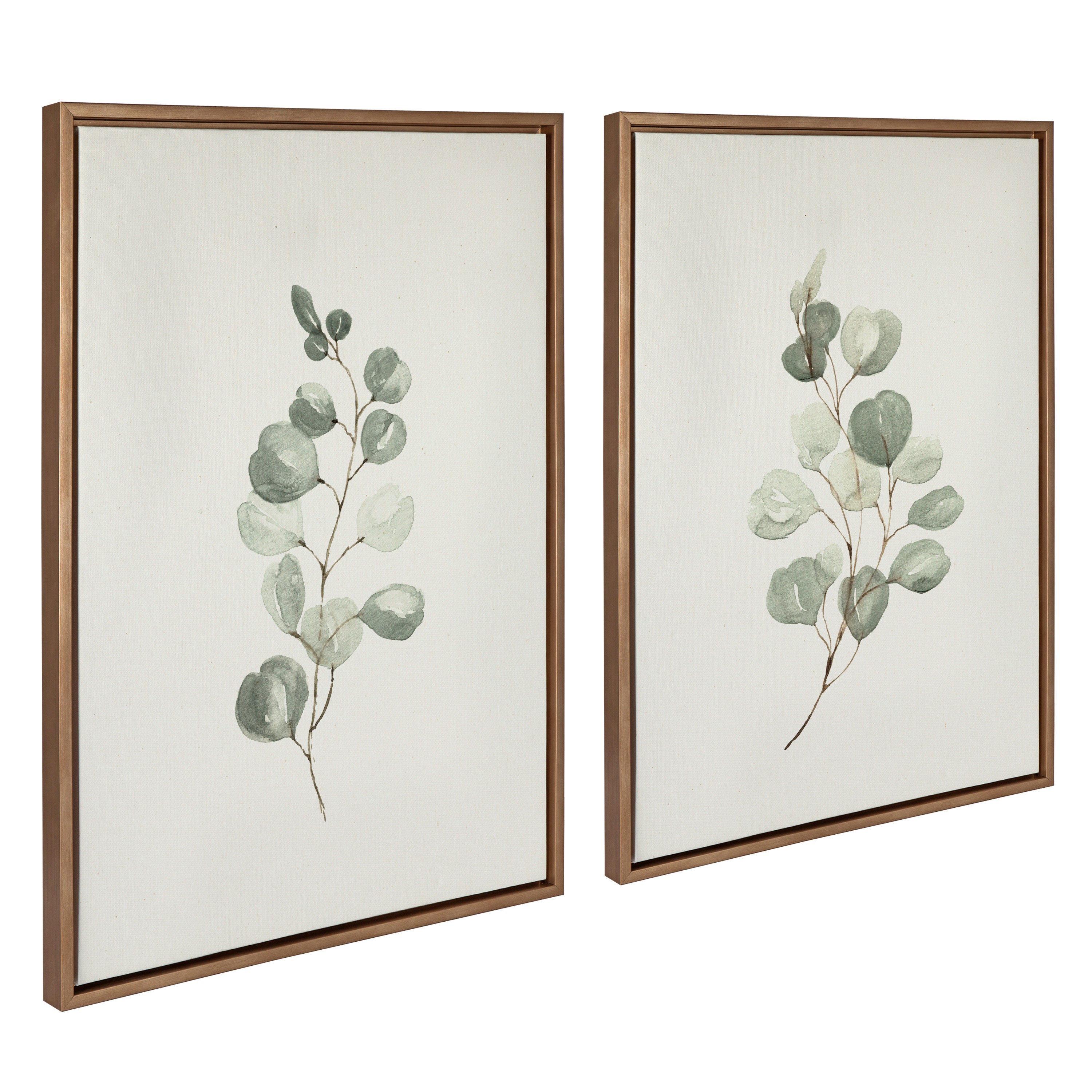 Sylvie Eucalyptus Framed Canvas Set by Maja Mitrovic of Makes My Day Happy