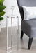 Drink Table White Silver 9x9x23 6