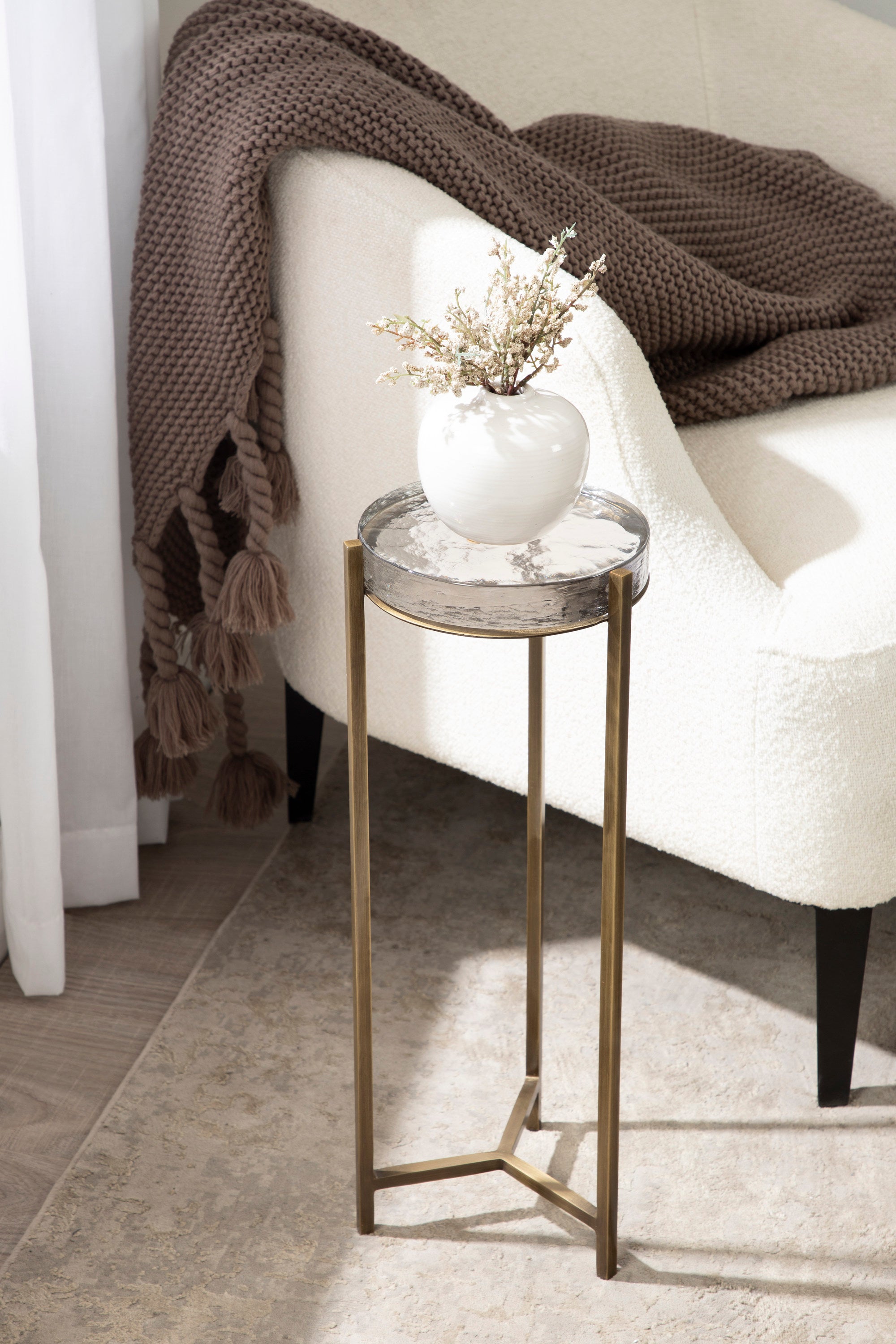 Drink Table Clear Gold 9x9x23 6
