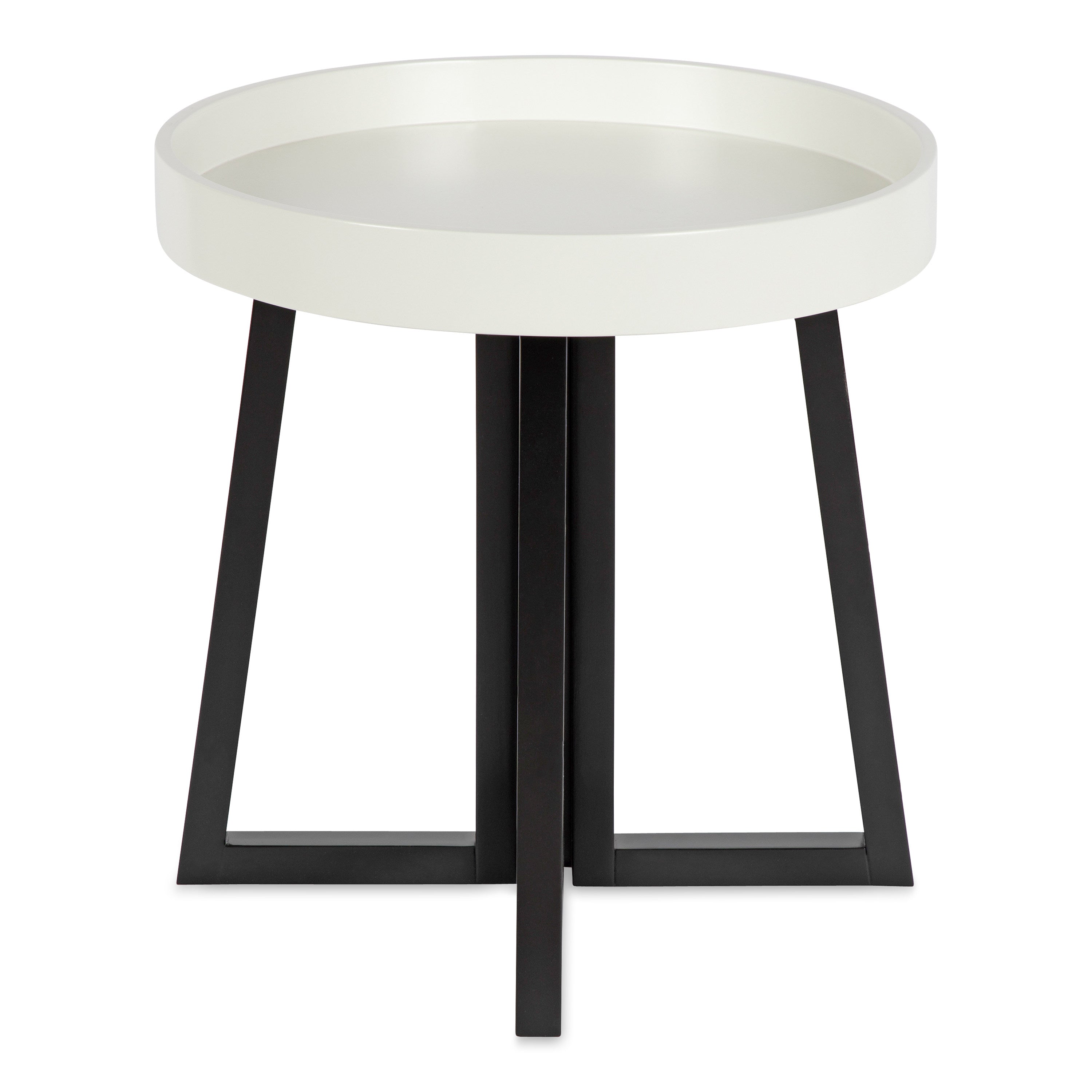 Side Table Black White 20x20x20 4