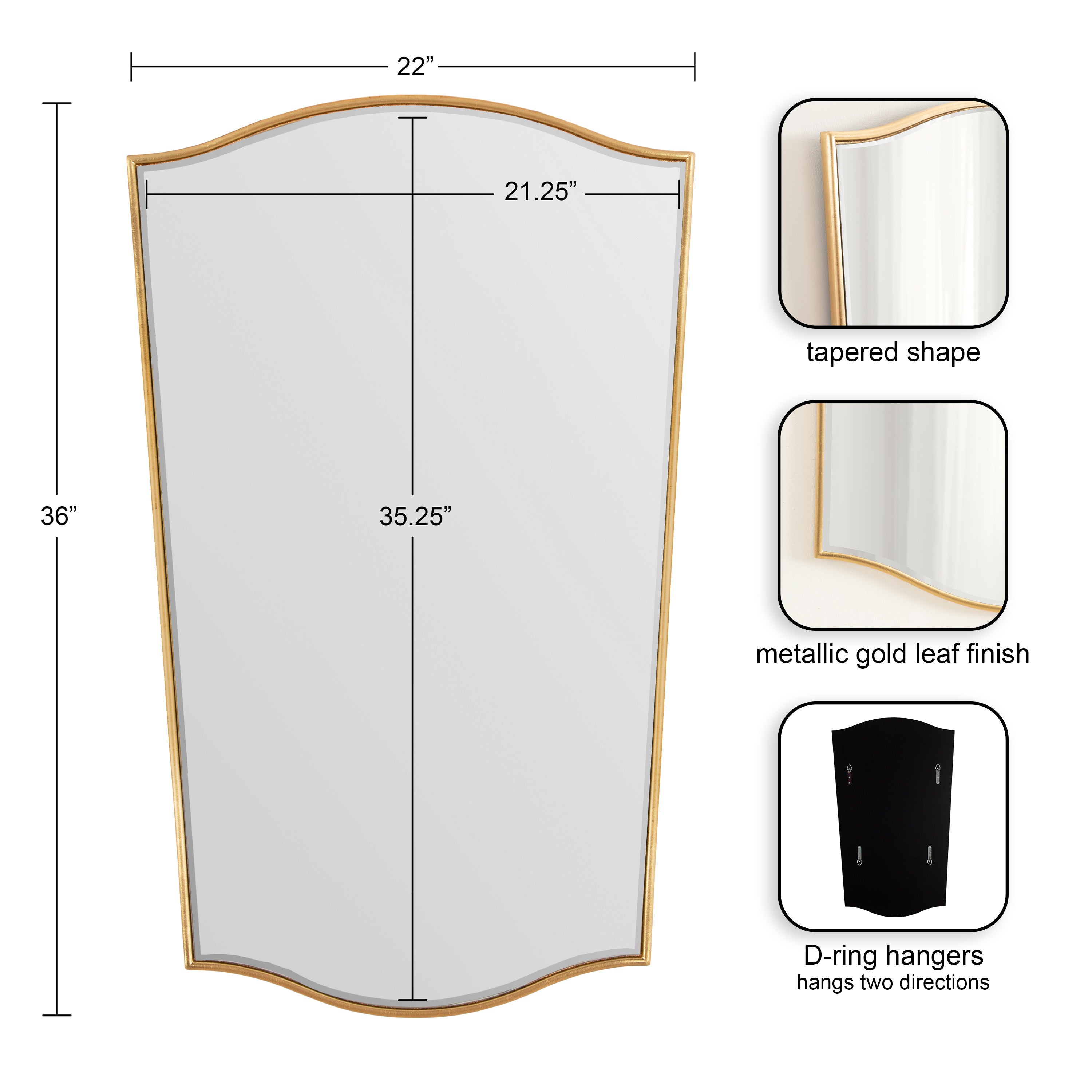 Scallop Mirror Gold 22x36 2
