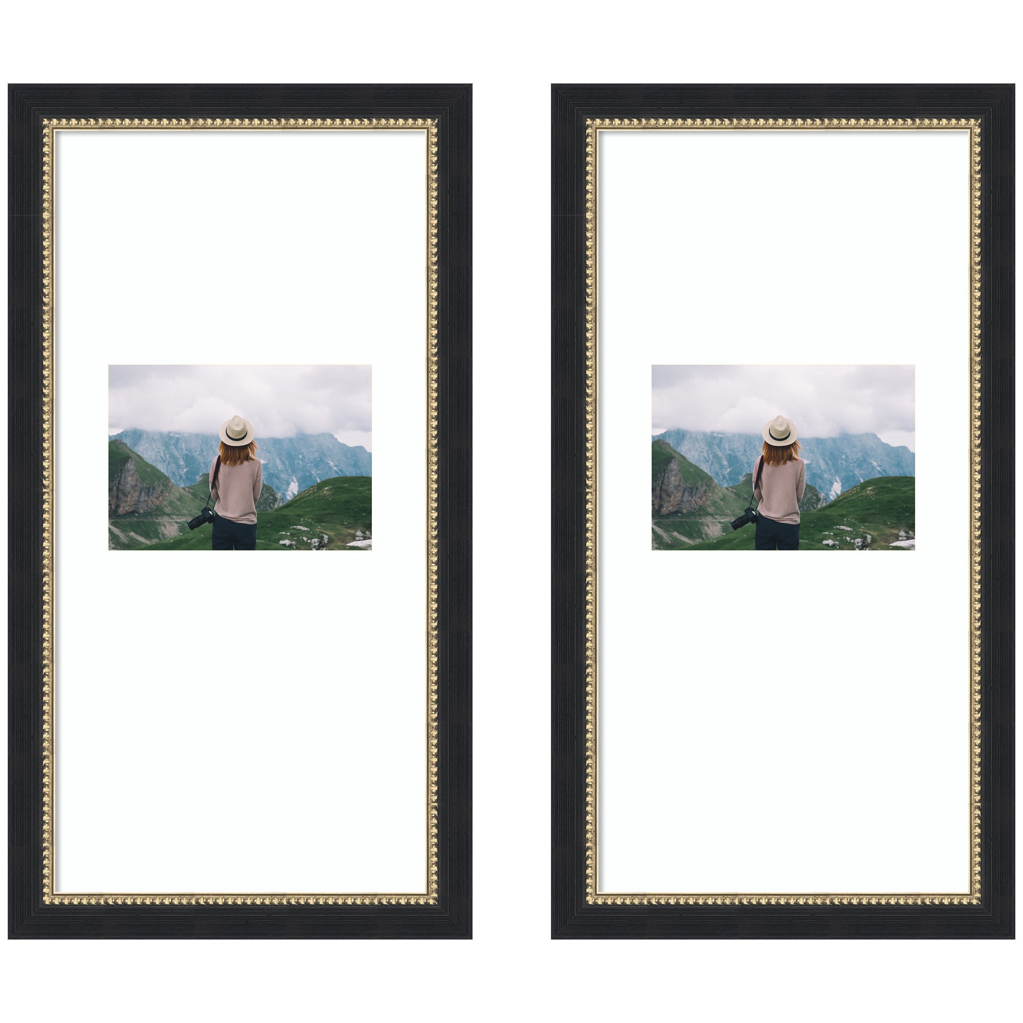 Wall Frame Belmont Black 11x20 matted to 5x7 1