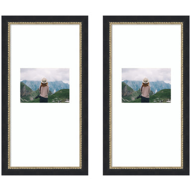 Wall Frame Belmont Black 11x20 matted to 5x7 1