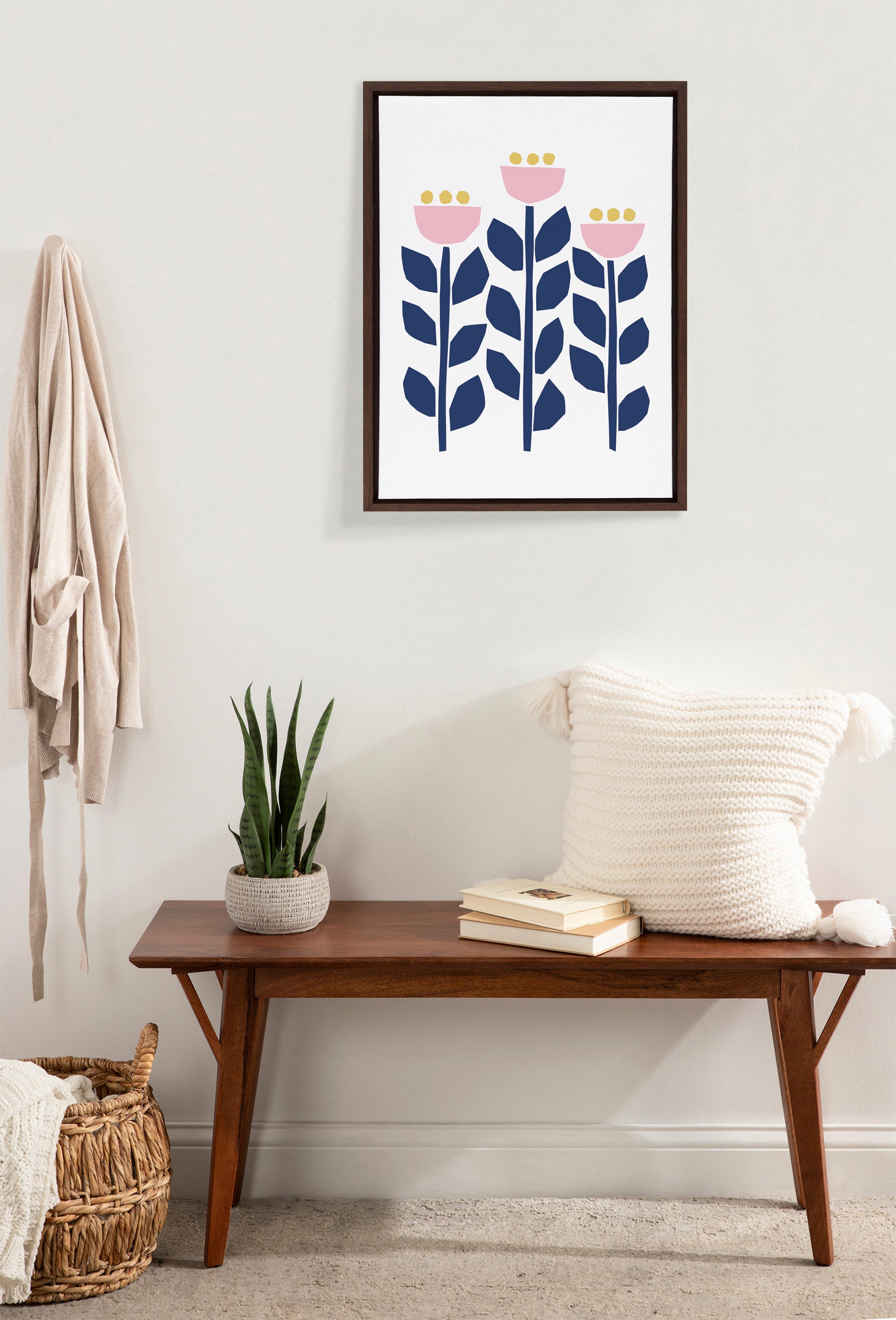 Sylvie Nordic Flowers Framed Canvas by Myriam Van Neste