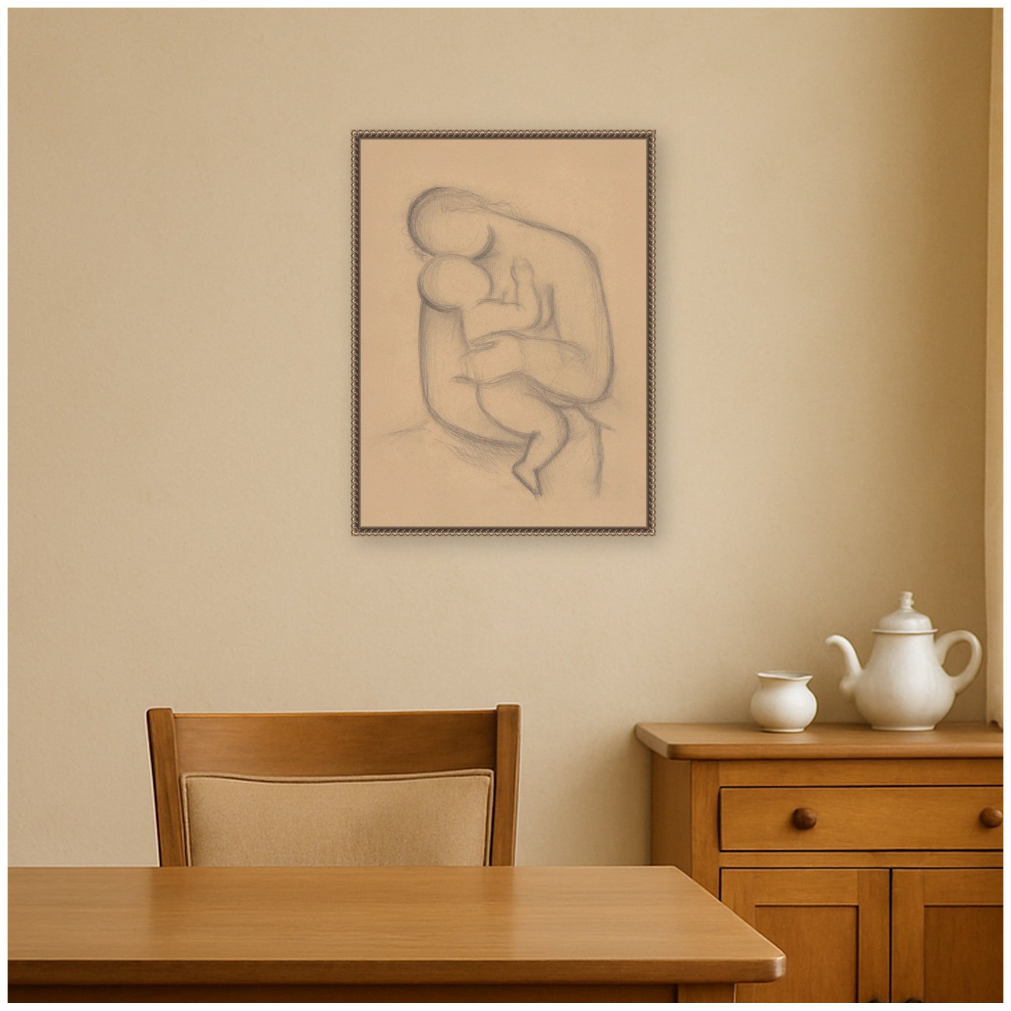 Mother with Child in her Arms Mikulas Galanda by Nostalgia Prints Framed Canvas Wall Art Print