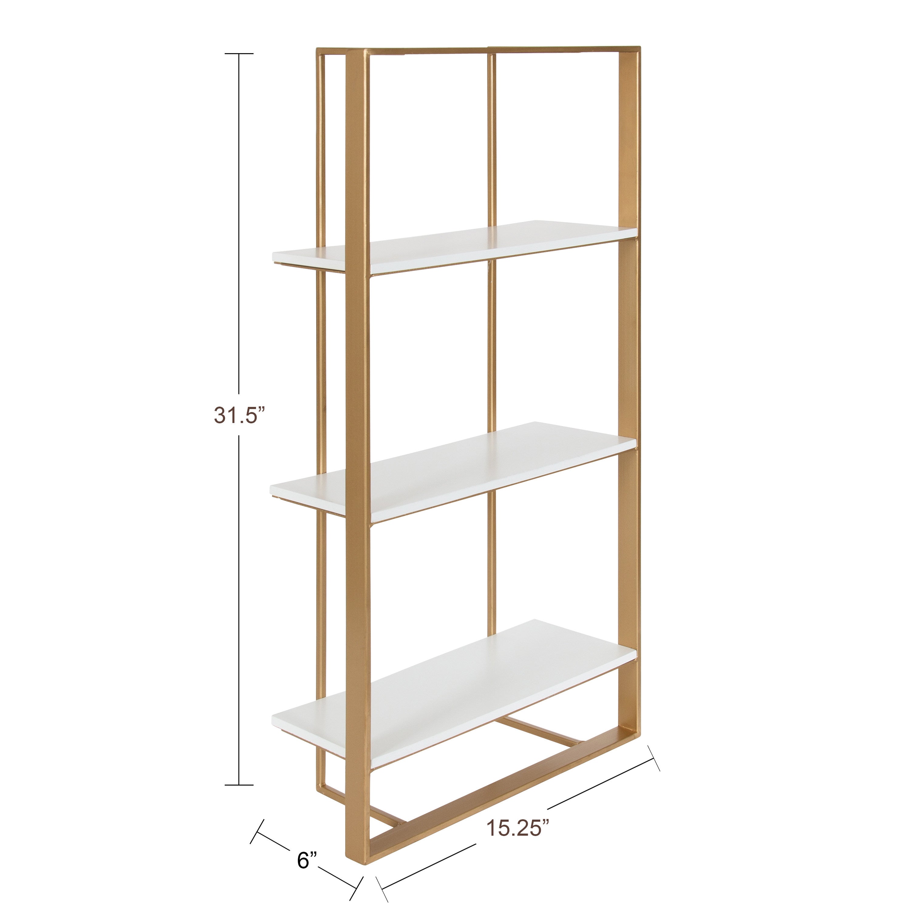 Accent Shelf 15x32 White Gold 2